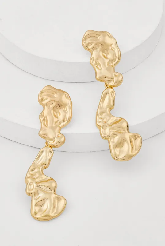 Metallic Molten Drop Earrings sold by Rainbow