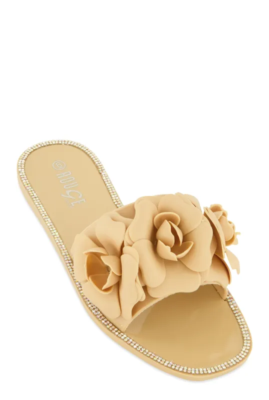 Flower Band Jelly Slide Sandals sold by Rainbow