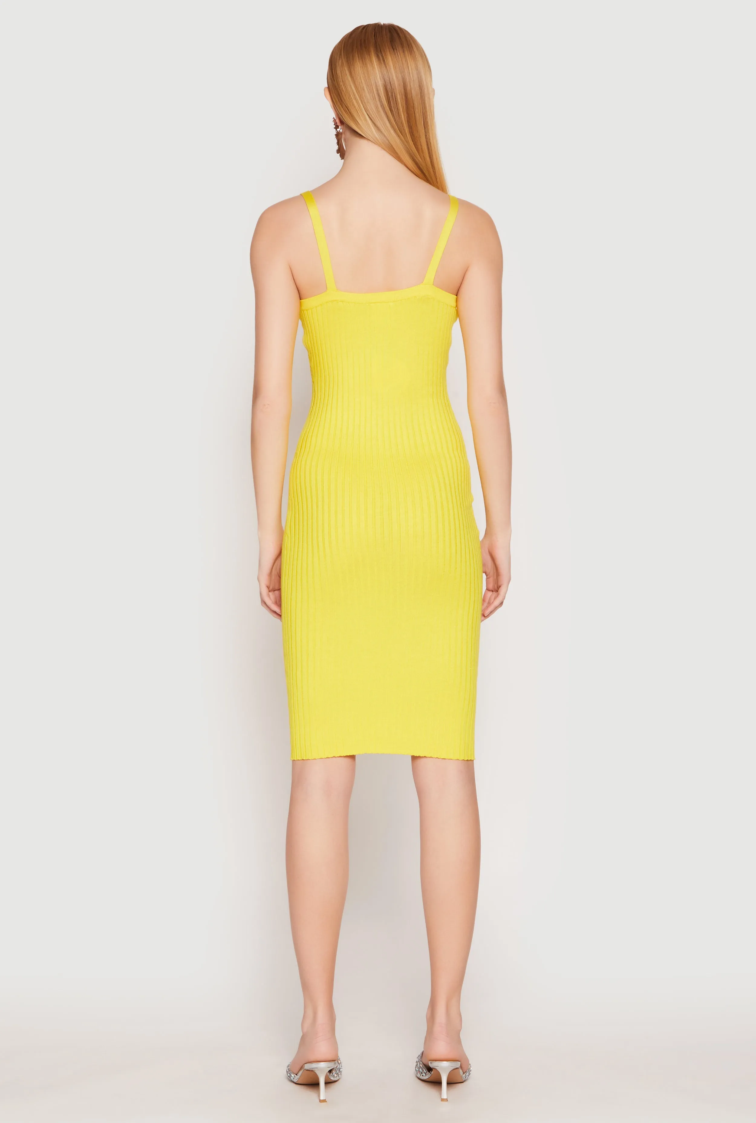 Ribbed Knit V Neck Midi Dress sold by Rainbow product image thumbnail 5