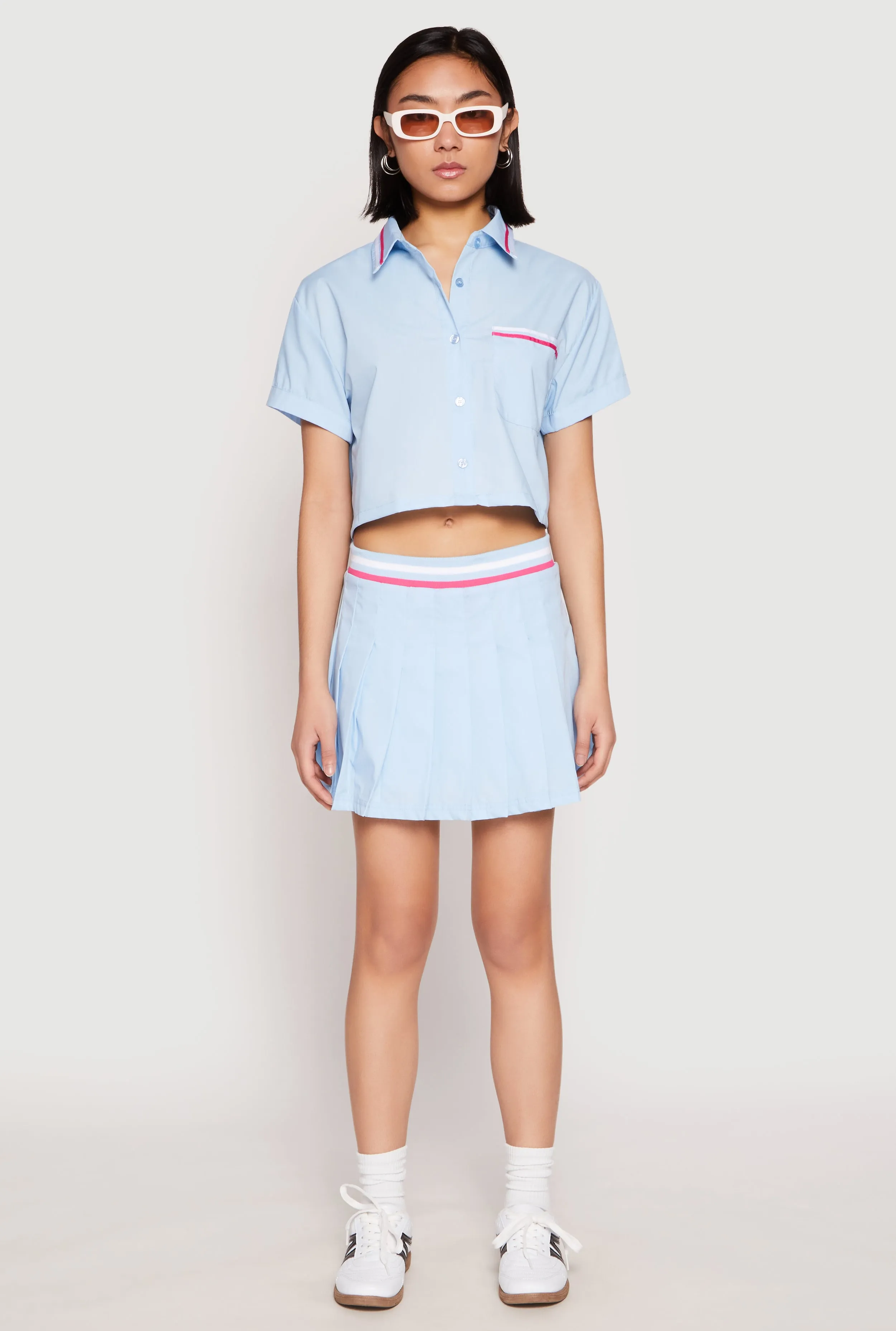 Poplin Varsity Stripe Cropped Shirt sold by Rainbow product image thumbnail 2
