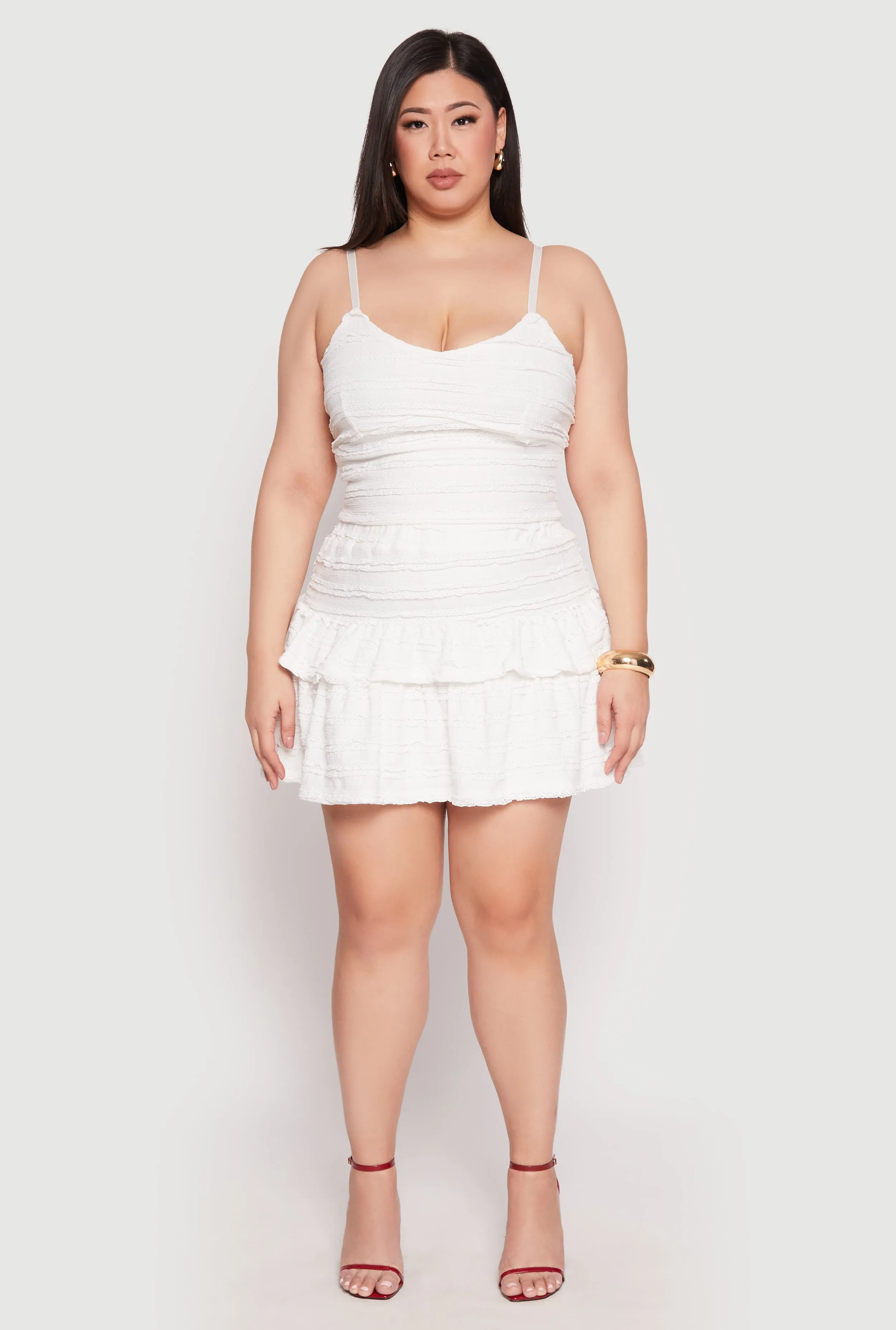 Plus Size Almost Famous Tiered Mini Skirt sold by Rainbow