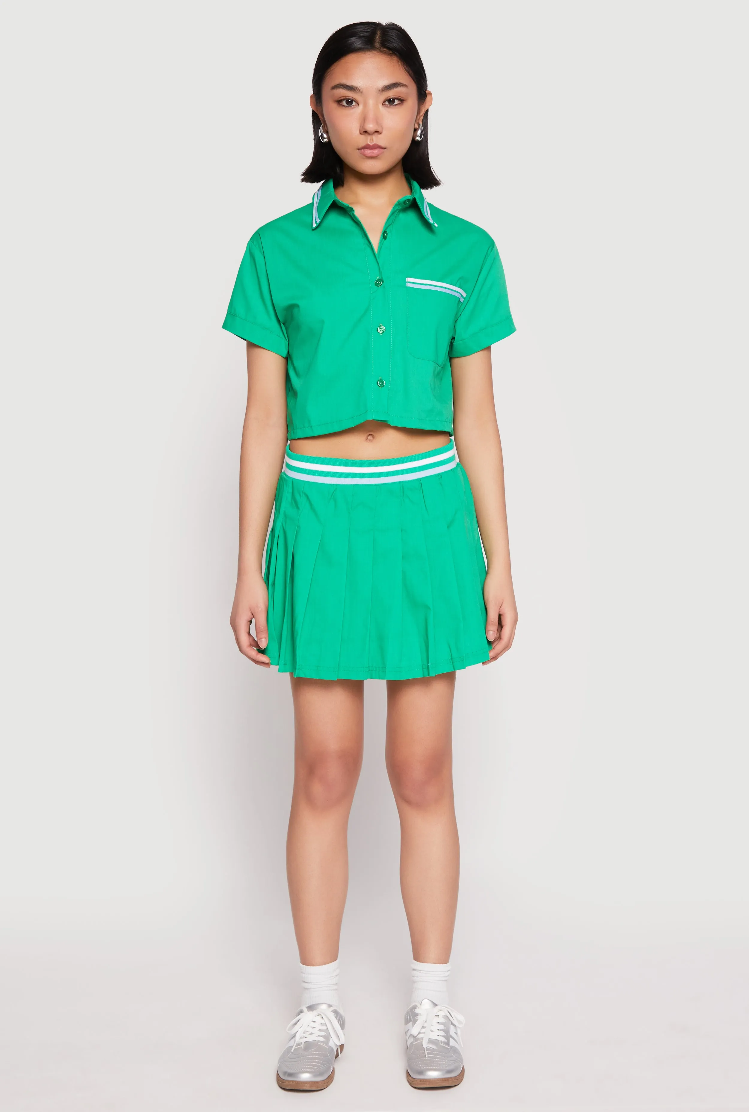 Poplin Varsity Stripe Cropped Shirt sold by Rainbow product image thumbnail 2