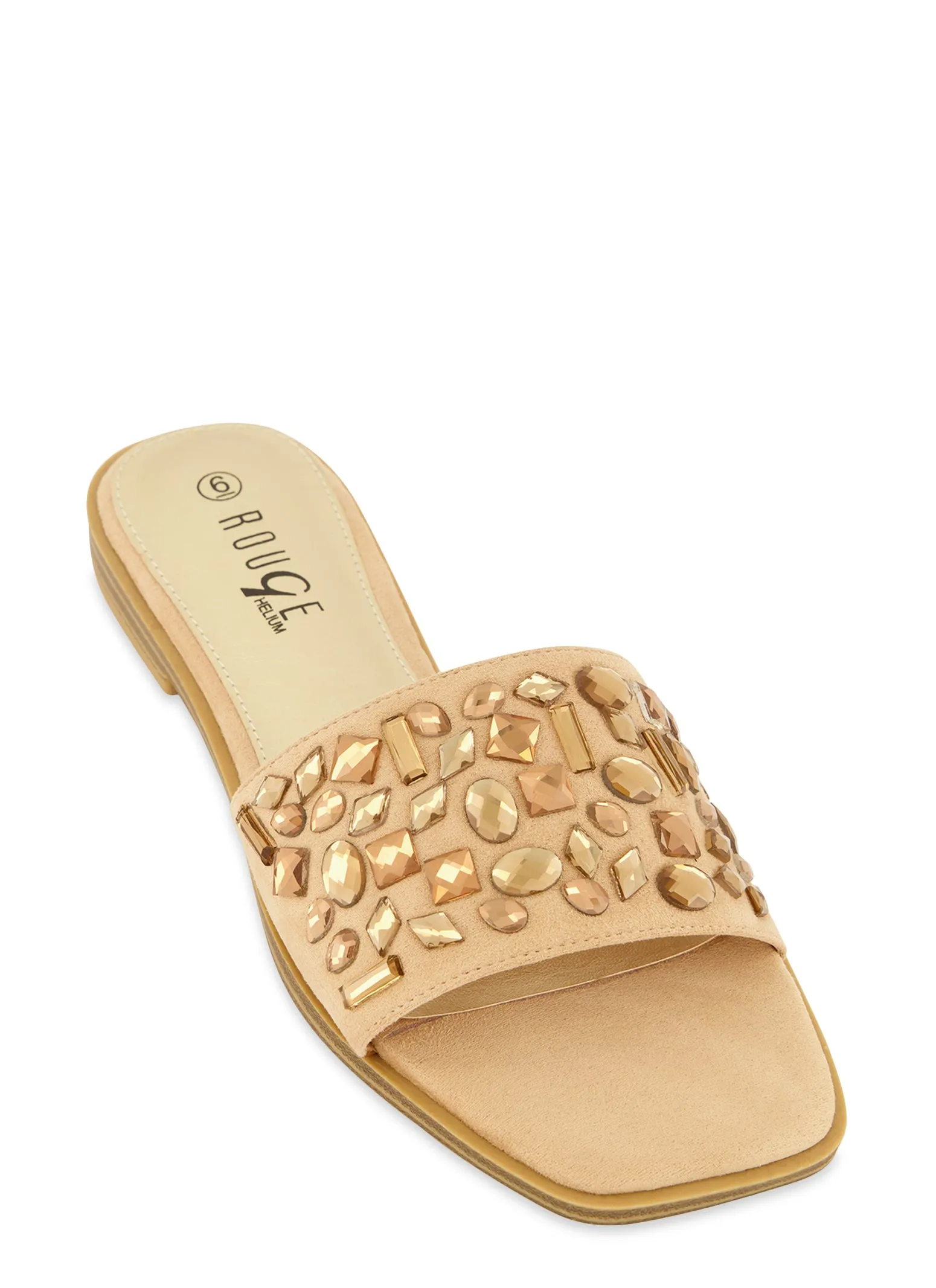 Gemstone Band Square Toe Slide Sandals sold by Rainbow