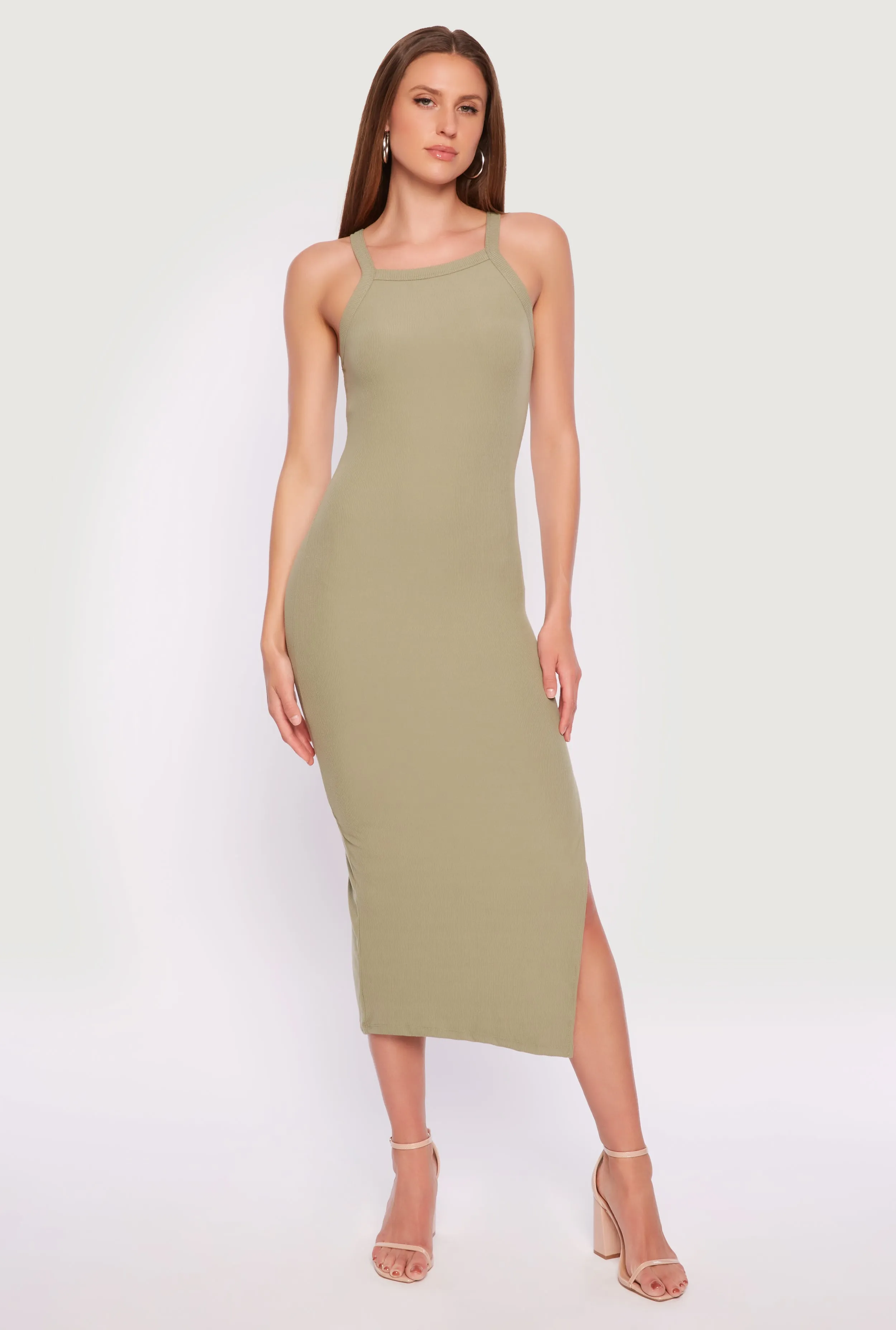 Iris Ribbed Knit Side Slit Dress sold by Rainbow product image thumbnail 2