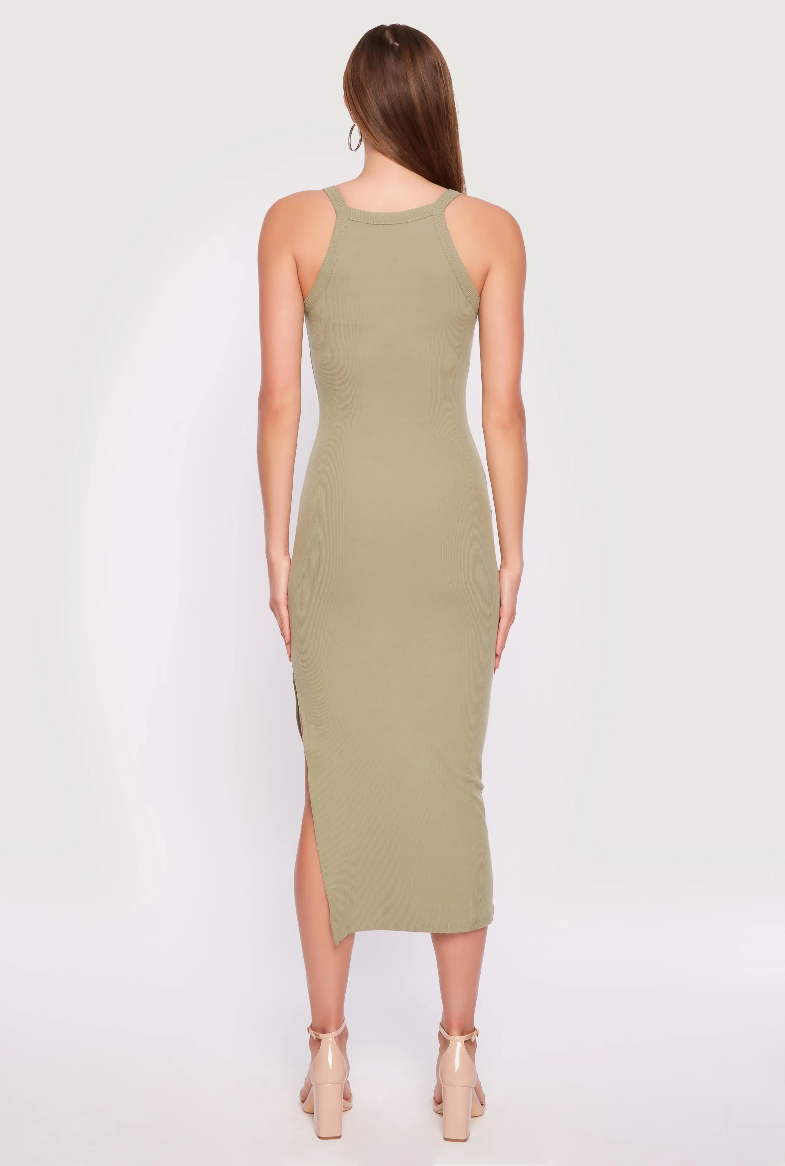 Iris Ribbed Knit Side Slit Dress sold by Rainbow product image thumbnail 5