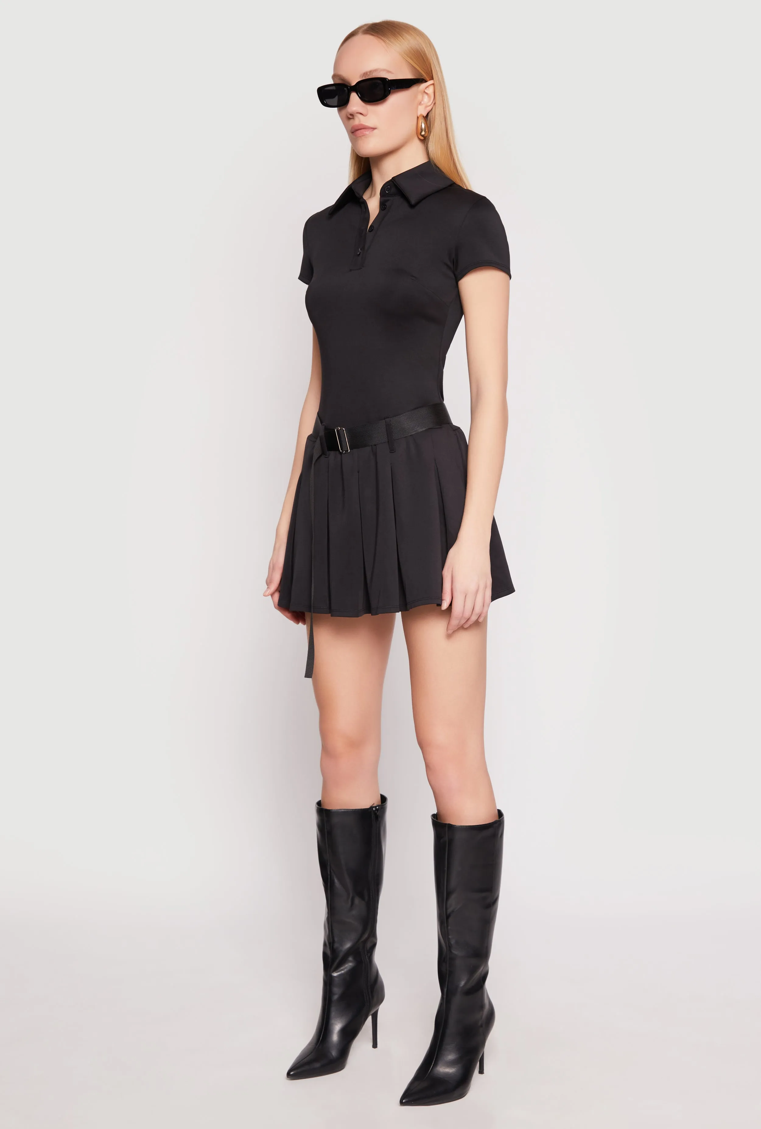 Haute Monde Belted Pleated Polo Dress sold by Rainbow product image thumbnail 3