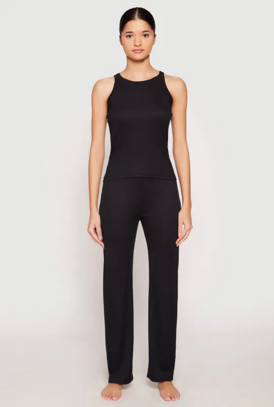 Ribbed Knit Pajama Tank Top and Pants sold by Rainbow