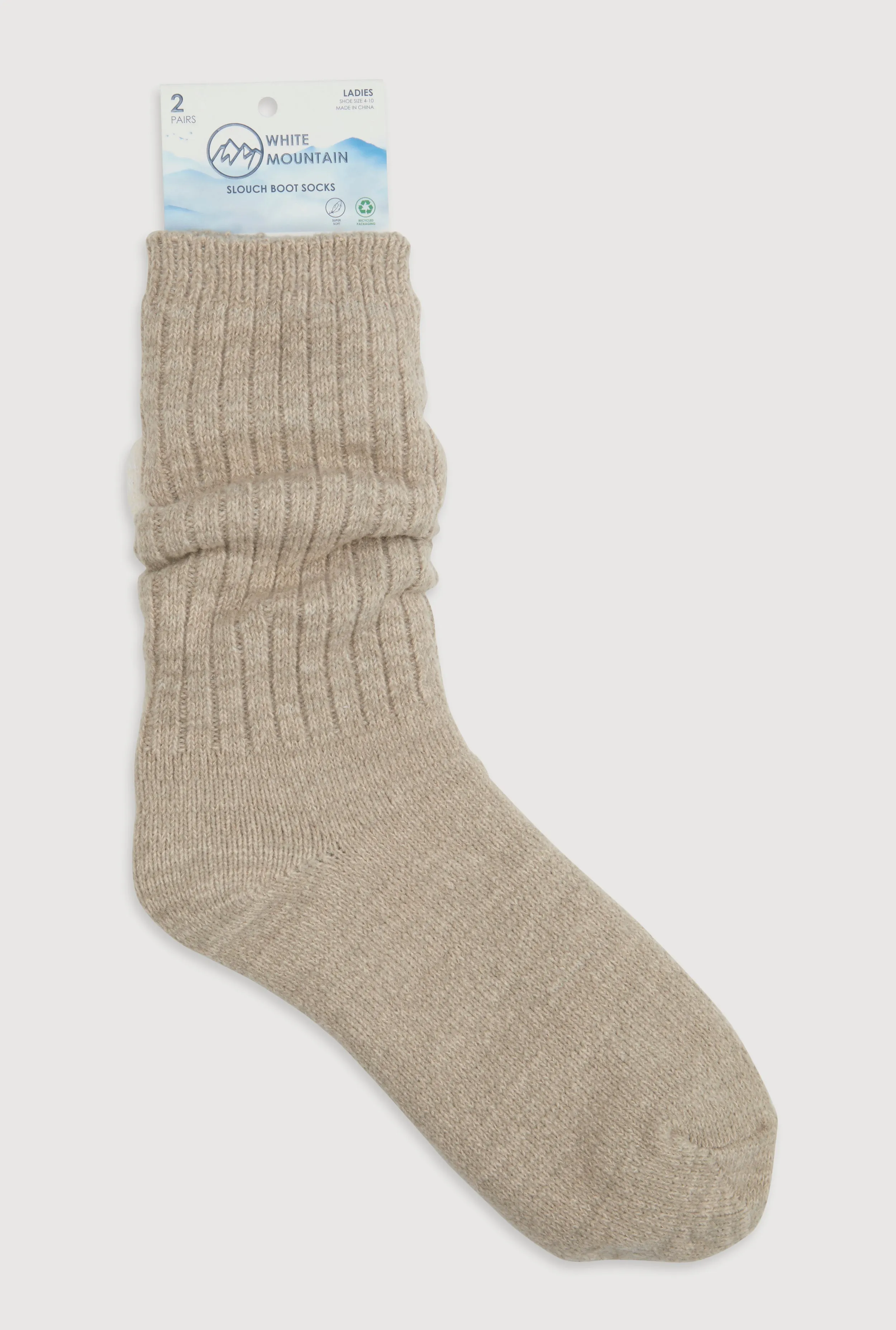 Ribbed Cuff Slouch Boot Socks 2 Pack Size 4-10 sold by Rainbow product image thumbnail 3