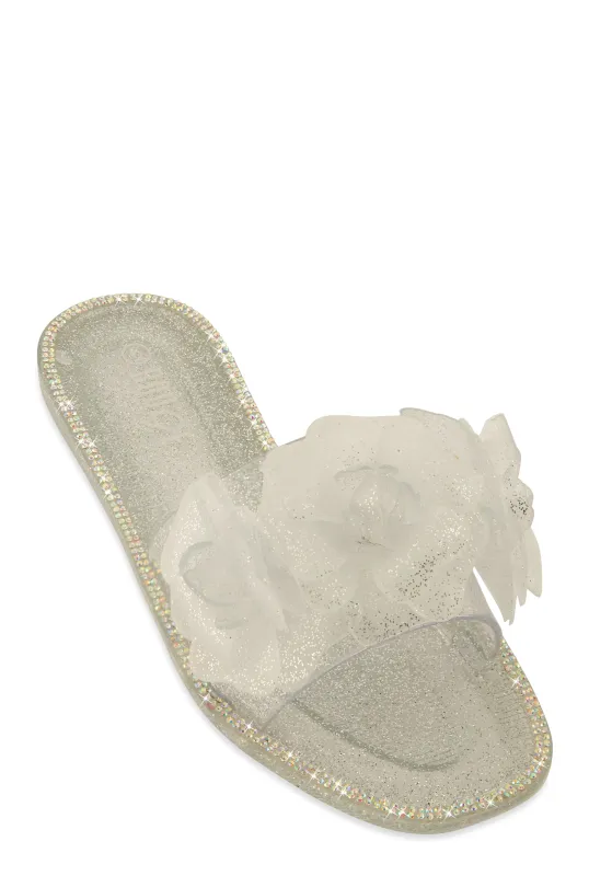 Flower Band Jelly Slide Sandals sold by Rainbow