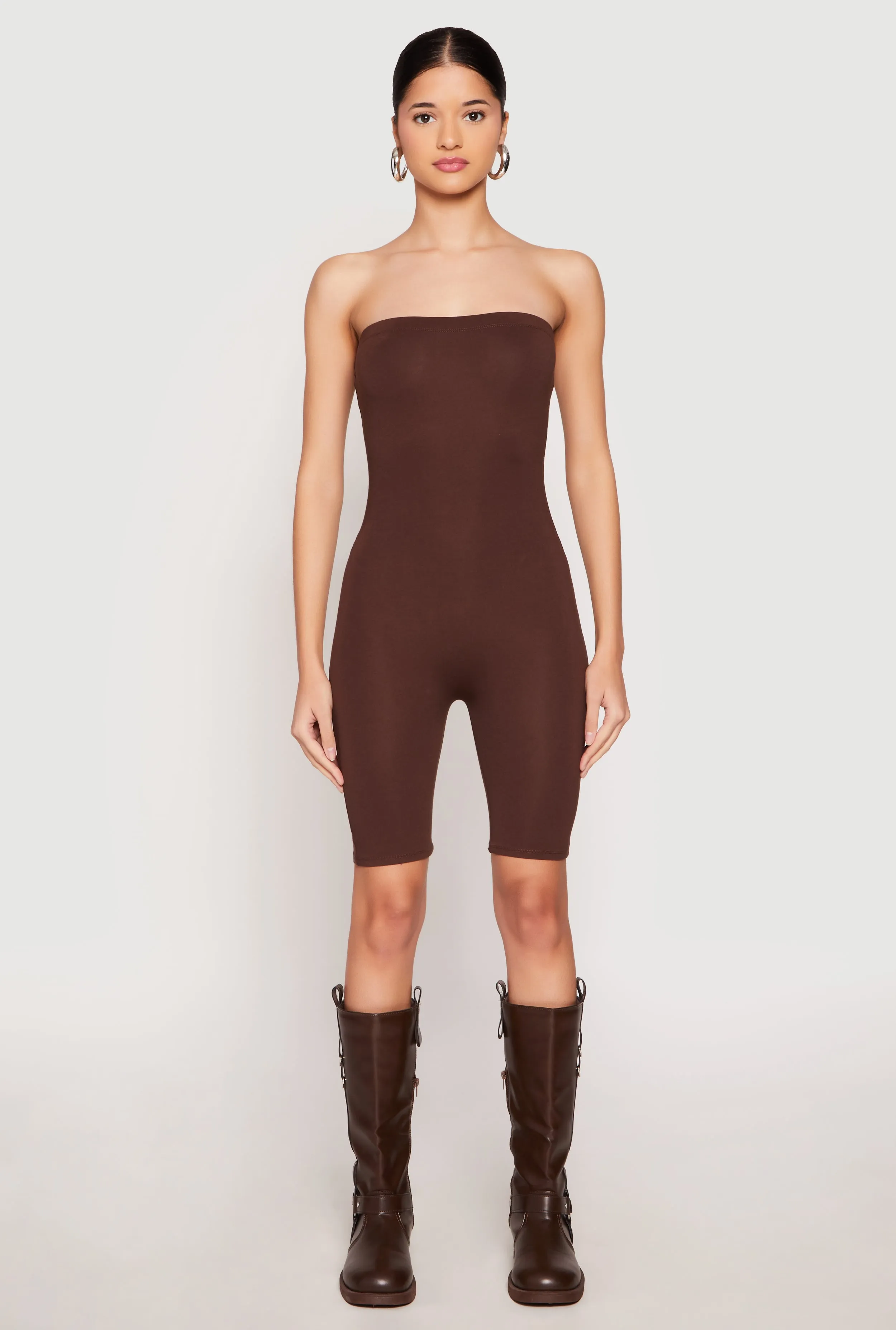 Spandex Strapless Biker Romper sold by Rainbow