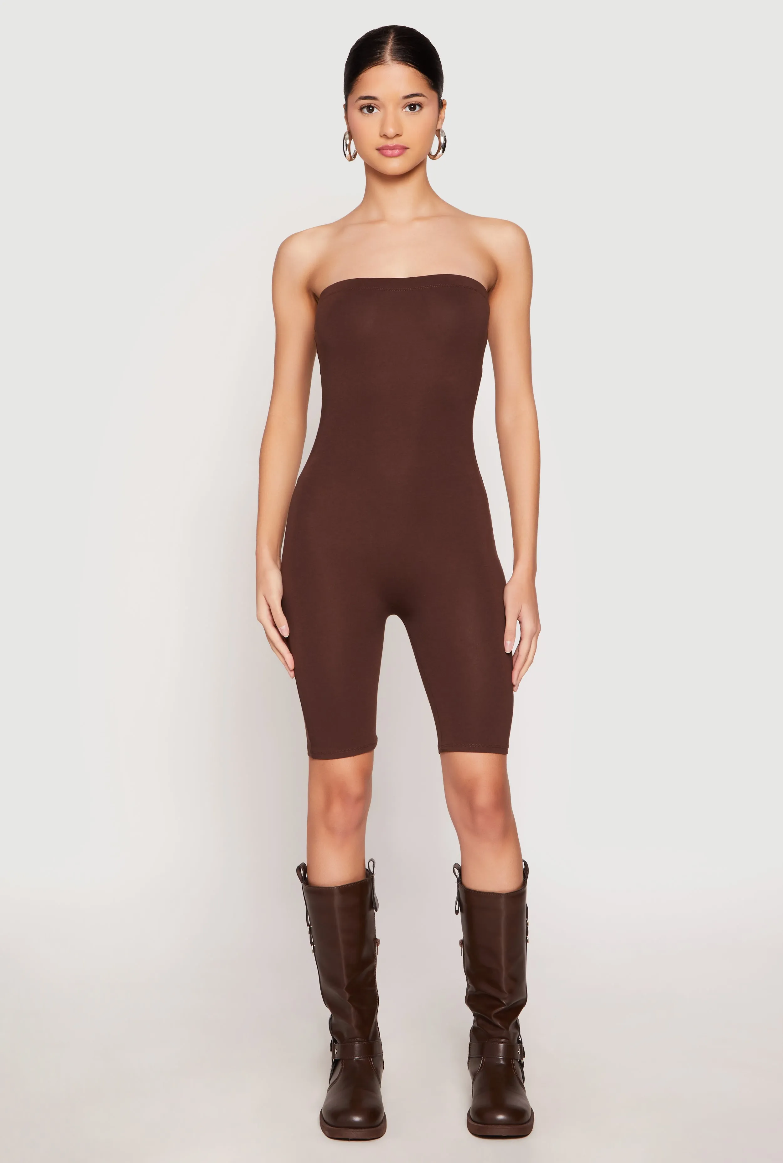 Spandex Strapless Biker Romper sold by Rainbow product image thumbnail 2