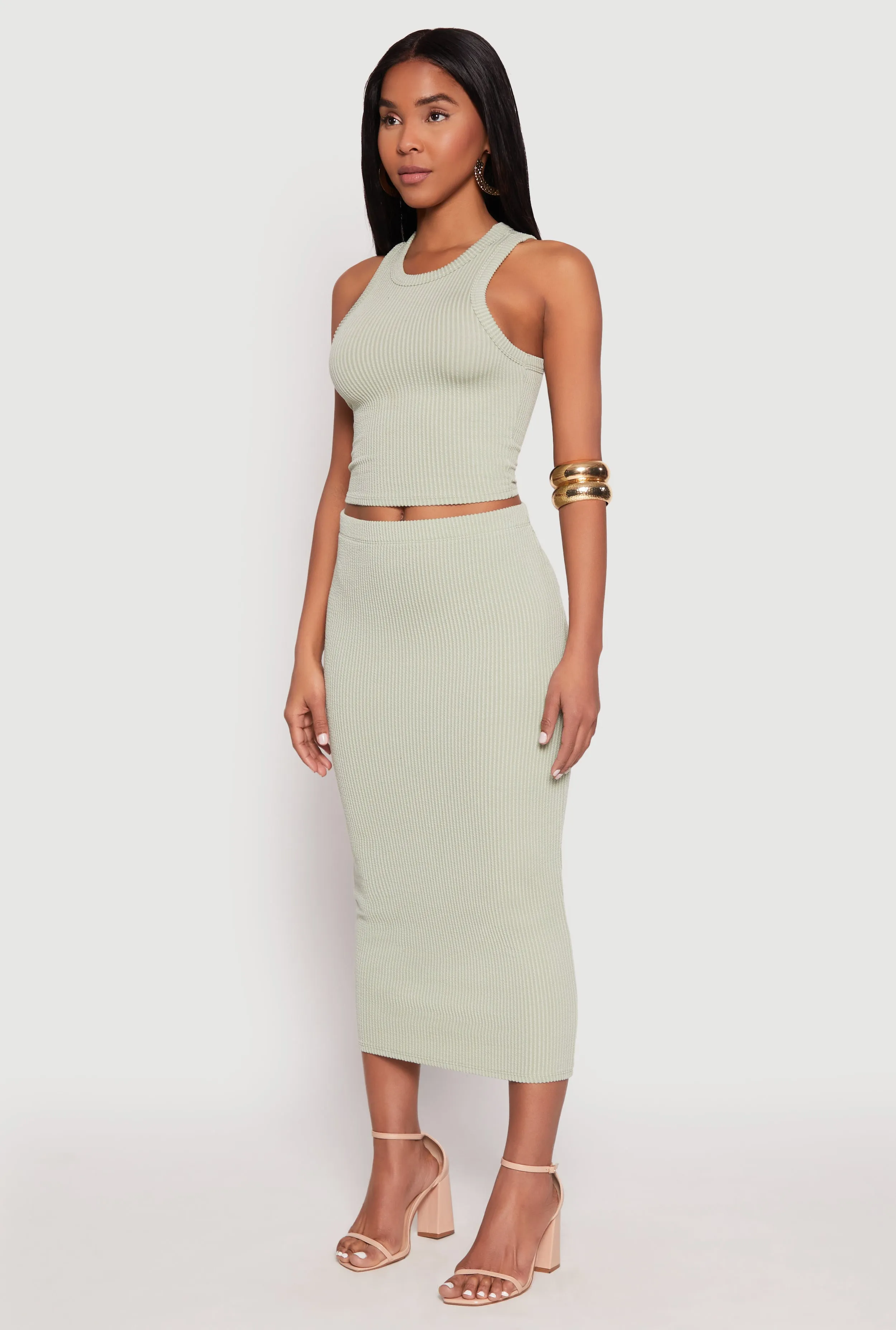 Almost Famous Ribbed Knit Racerback Tank Top sold by Rainbow product image thumbnail 4