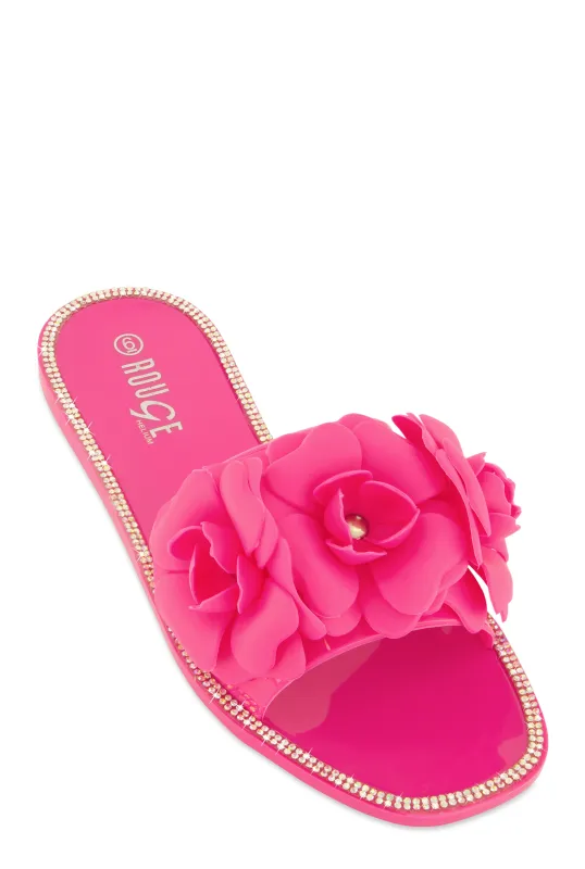 Flower Band Jelly Slide Sandals sold by Rainbow