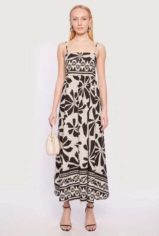 Spoon Jeans Poplin Floral Print Maxi Dress sold by Rainbow