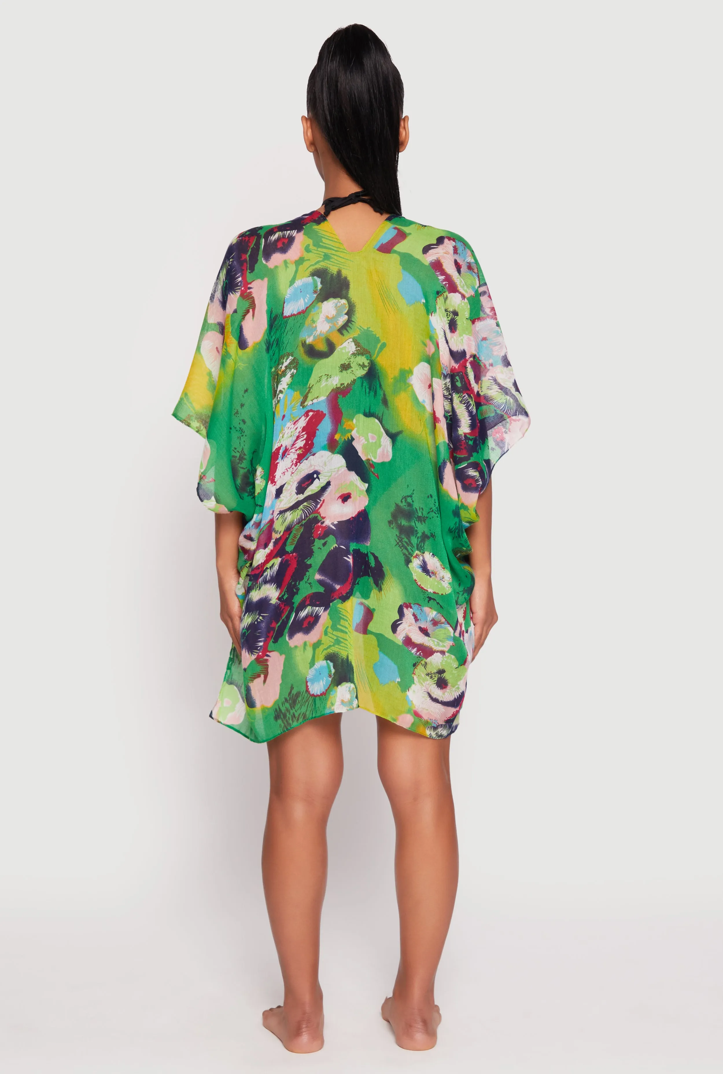 Abstract Floral Print Cover Up Kimono sold by Rainbow product image thumbnail 5