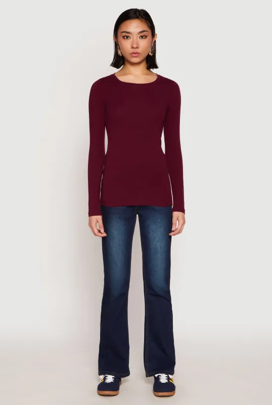 Basic Long Sleeve Crew Neck T Shirt sold by Rainbow