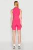 Seamless Rib Knit Mock Neck Tank Top and Biker Shorts sold by Rainbow