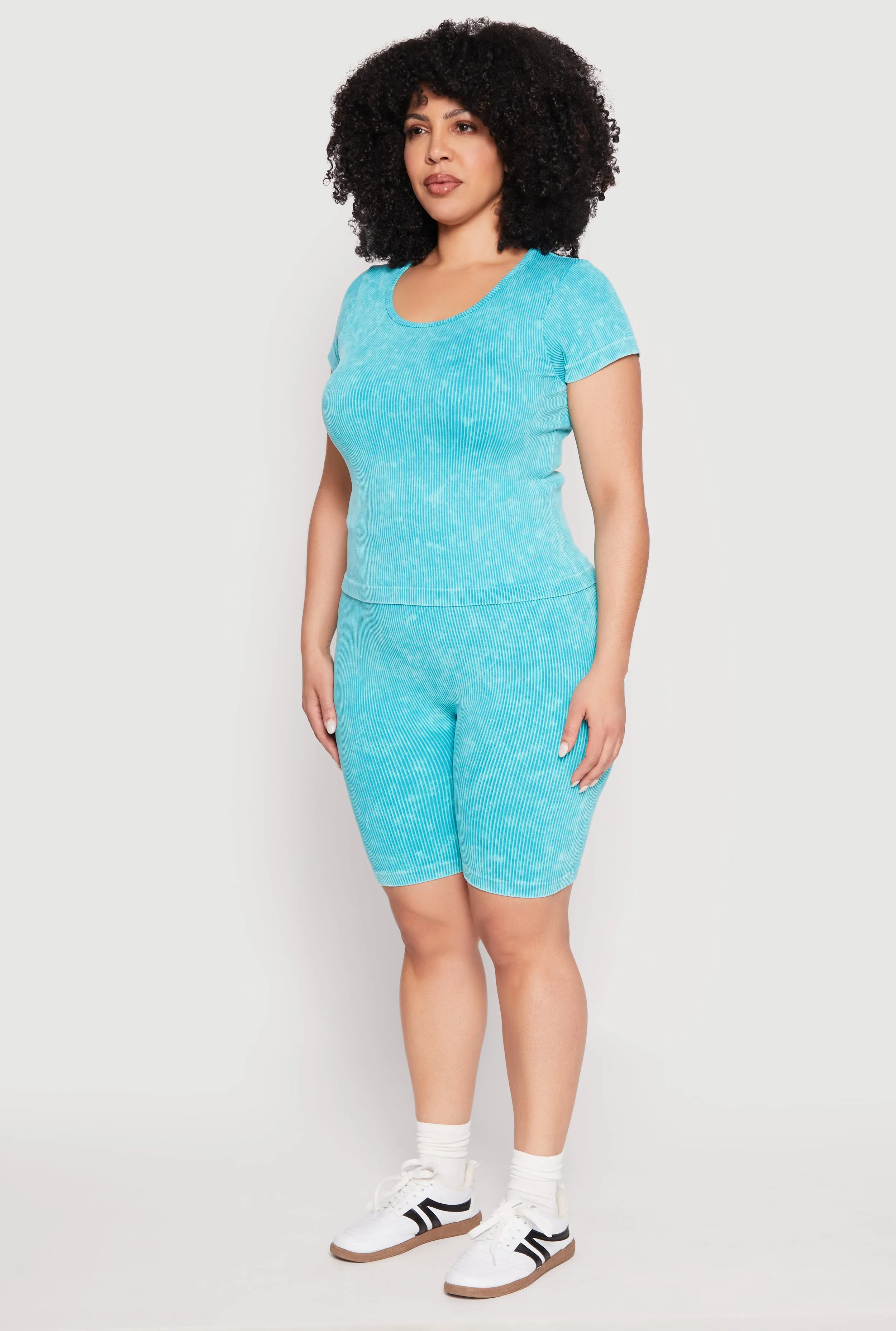 Plus Size Compression Rib Seamless Mineral Wash Top sold by Rainbow product image thumbnail 5