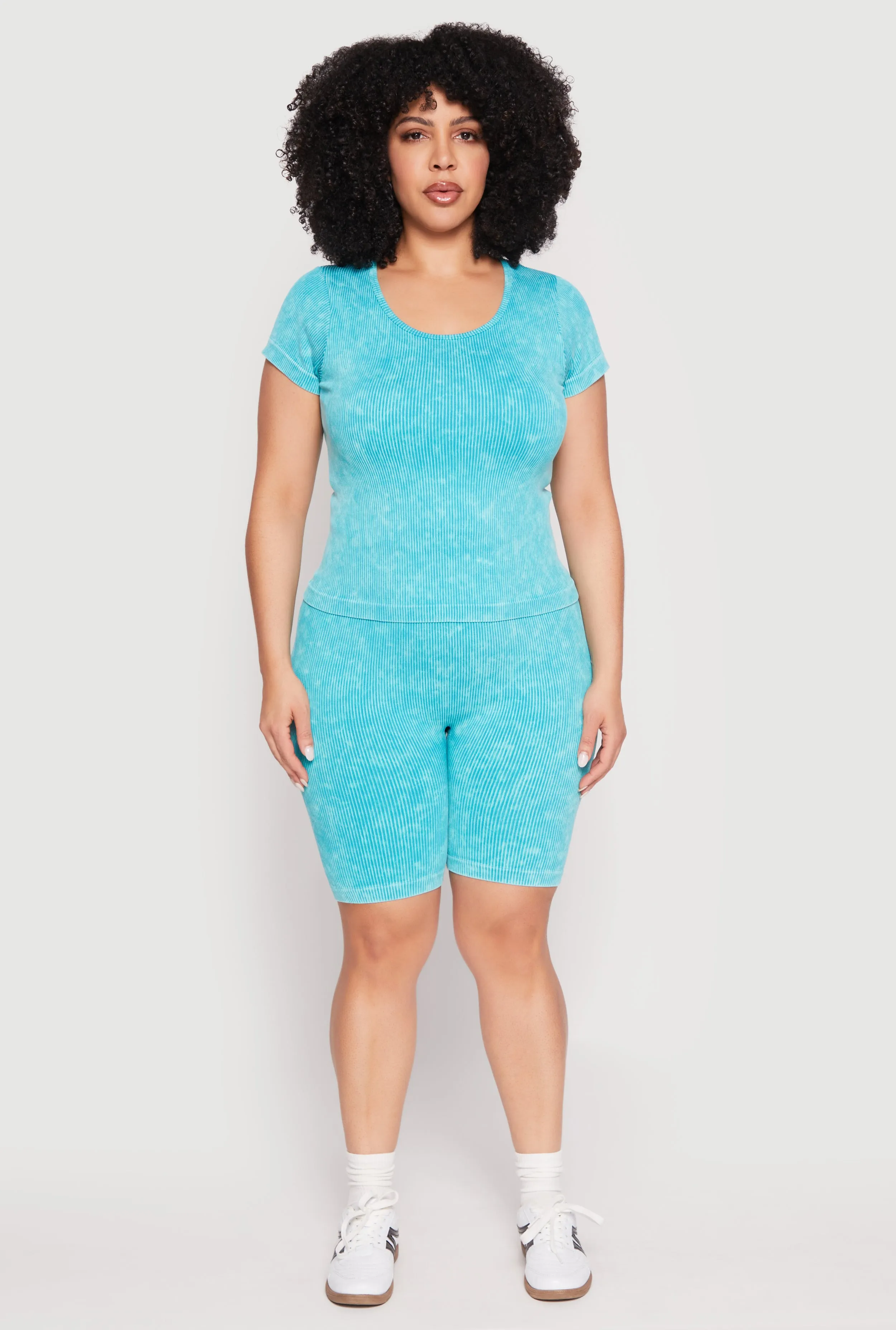 Plus Size Compression Rib Seamless Mineral Wash Top sold by Rainbow product image thumbnail 2