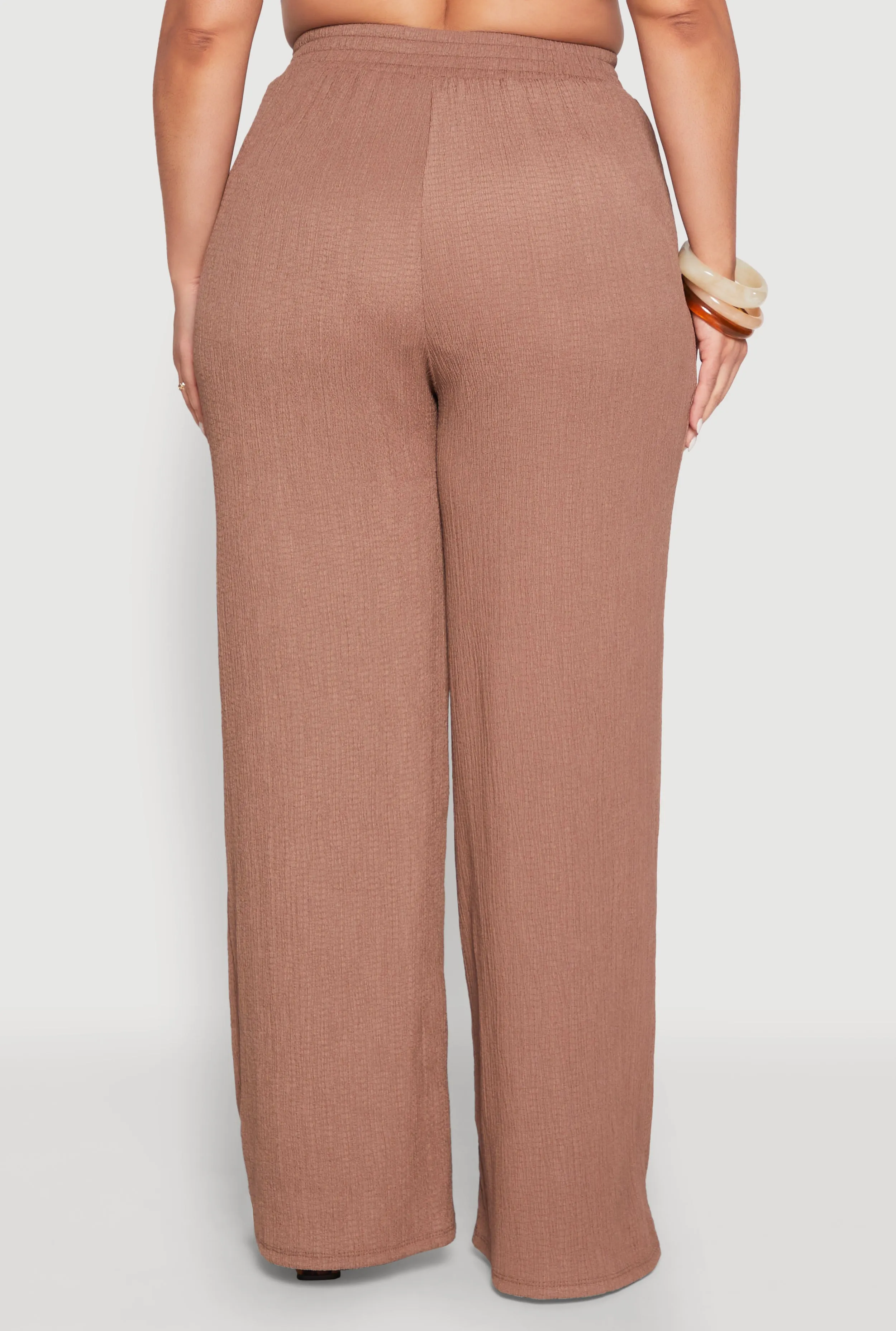 Plus Size Almost Famous Textured Knit Wide Leg Pants sold by Rainbow product image thumbnail 5