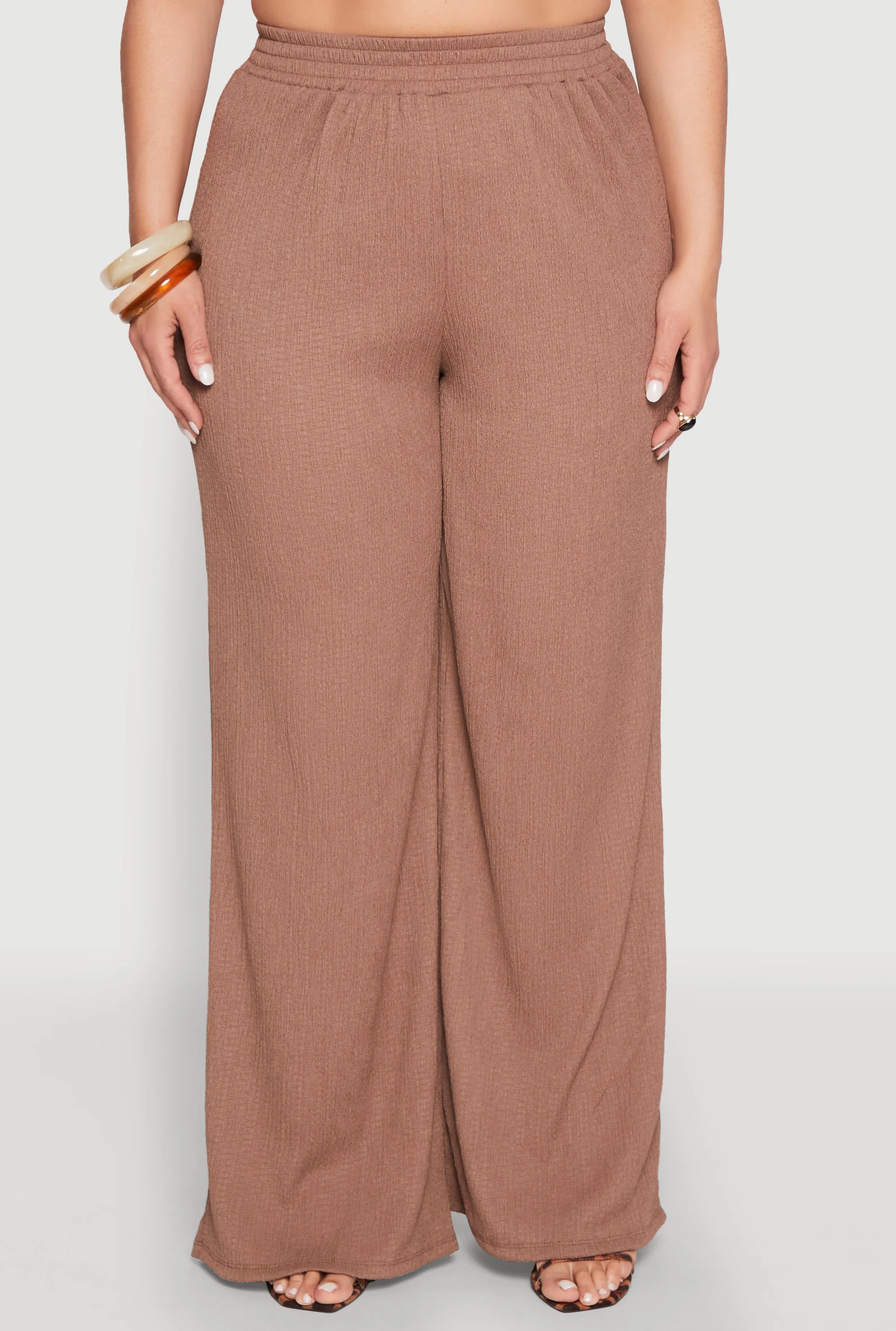 Plus Size Almost Famous Textured Knit Wide Leg Pants sold by Rainbow product image thumbnail 3