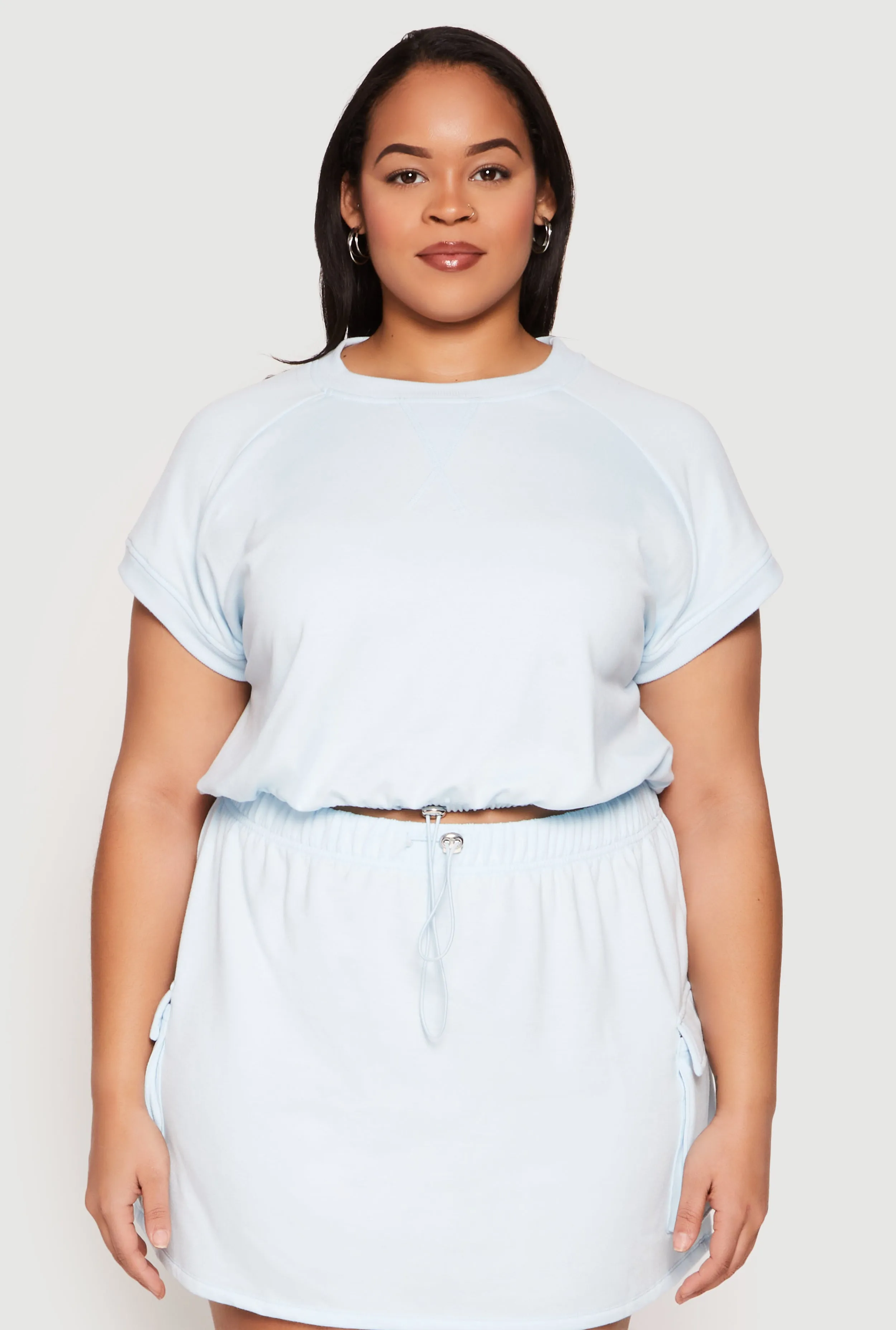 Plus Size Almost Famous Raglan Sleeve Sweatshirt sold by Rainbow