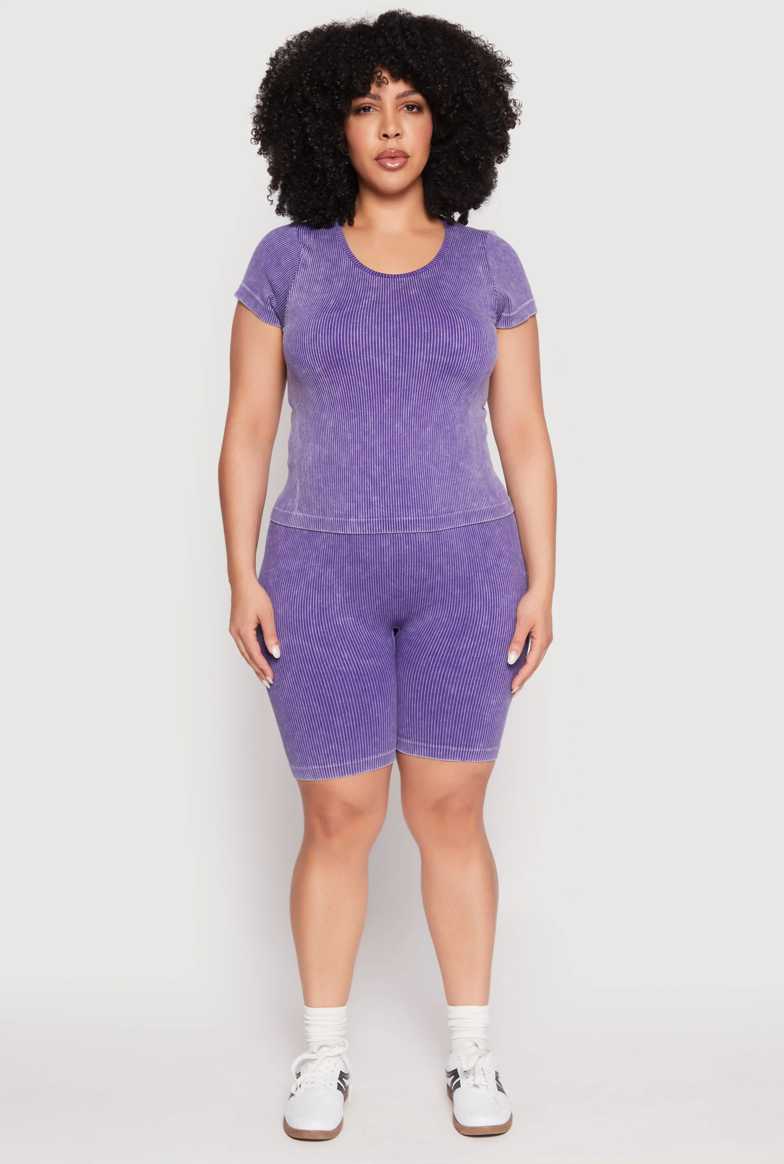 Plus Size Compression Rib Seamless Mineral Wash Top sold by Rainbow product image thumbnail 2