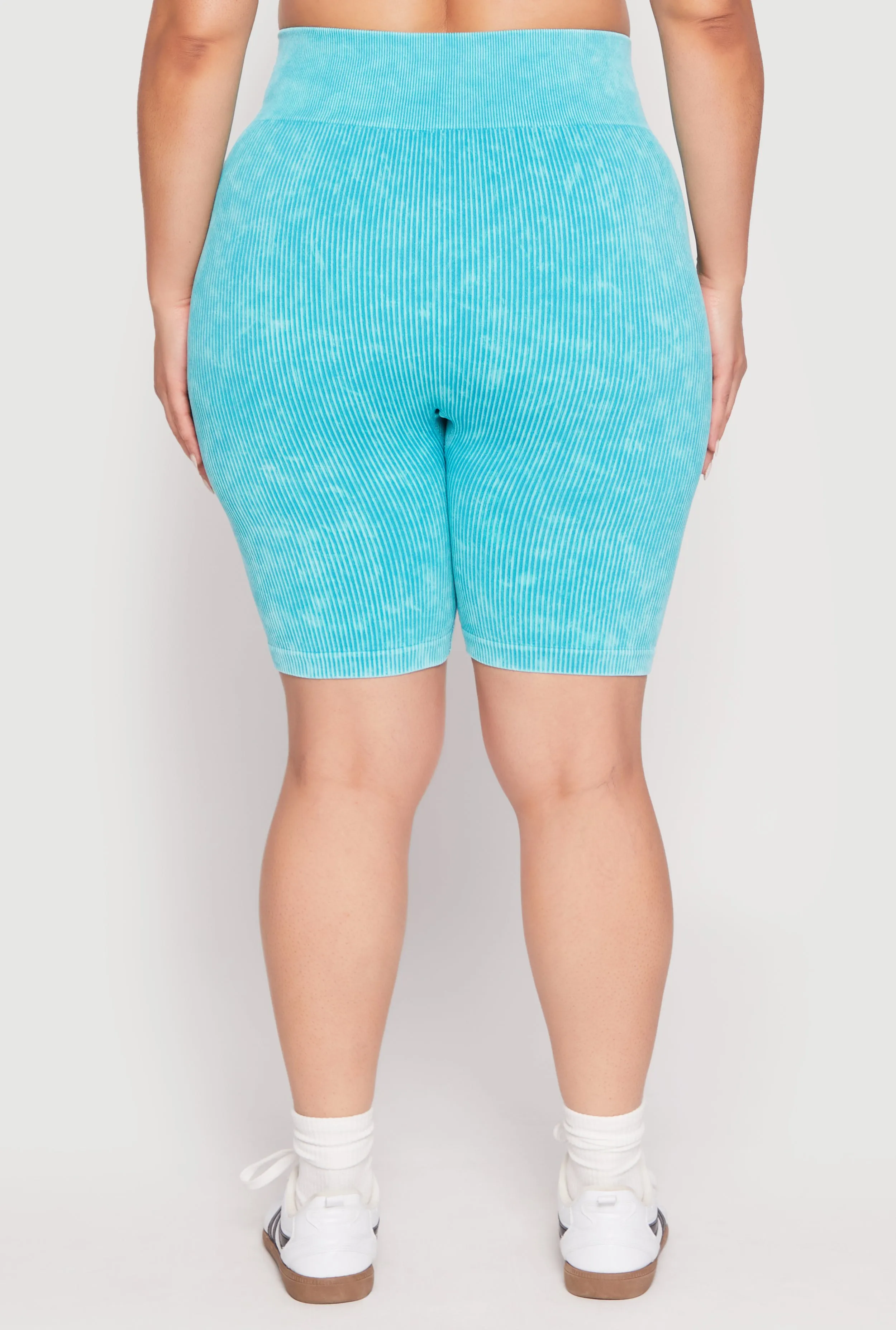 Plus Size Seamless Mineral Wash Biker Shorts sold by Rainbow product image thumbnail 5
