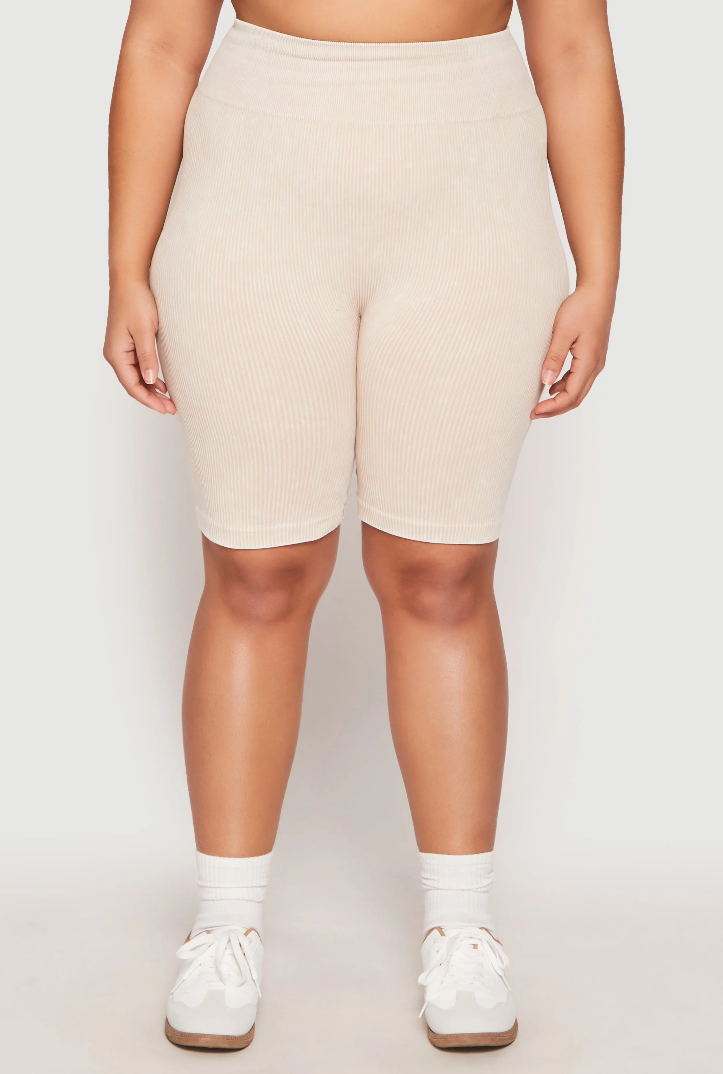 Plus Size Seamless Mineral Wash Biker Shorts sold by Rainbow product image thumbnail 3