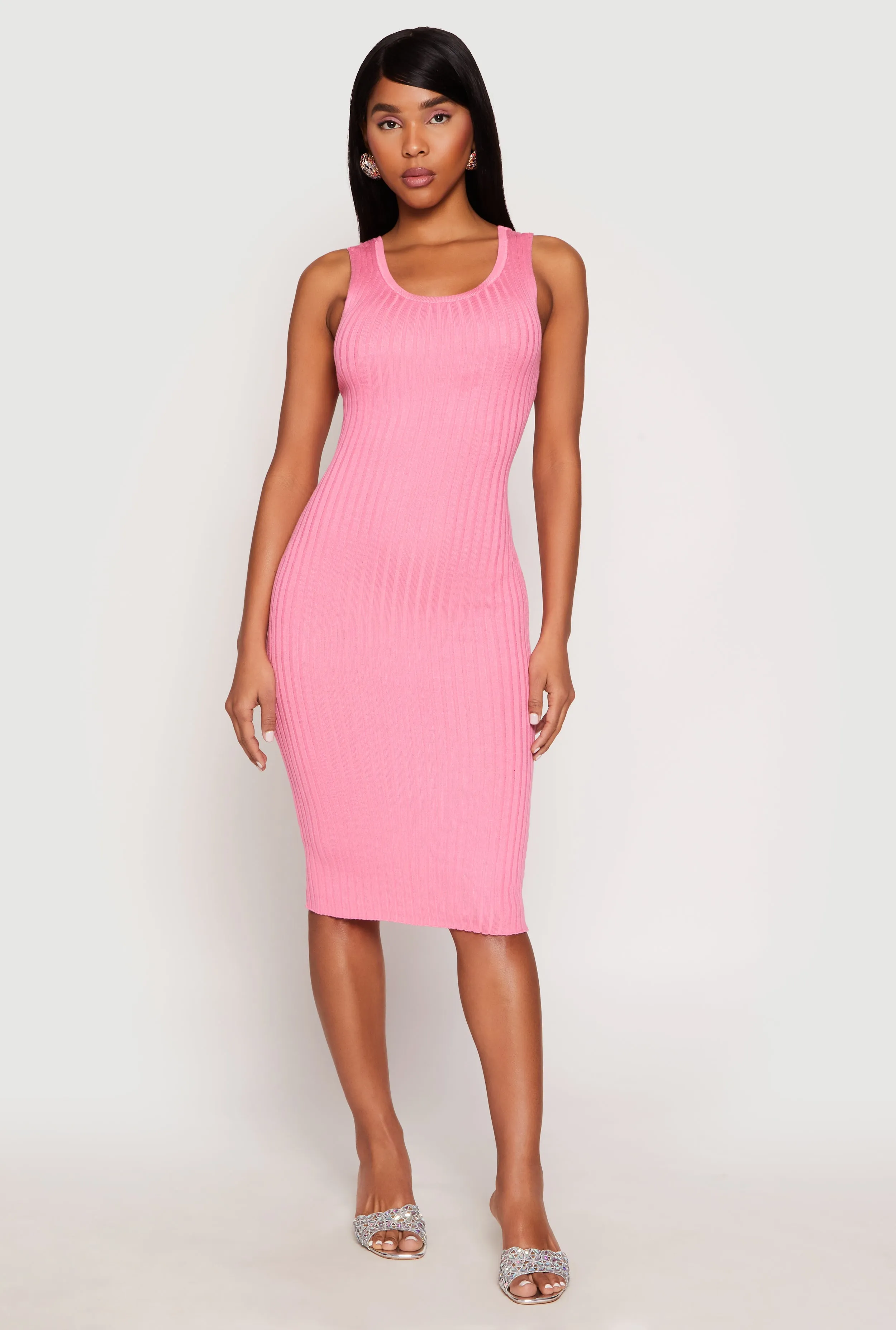 Ribbed Knit Scoop Neck Midi Dress sold by Rainbow product image thumbnail 2