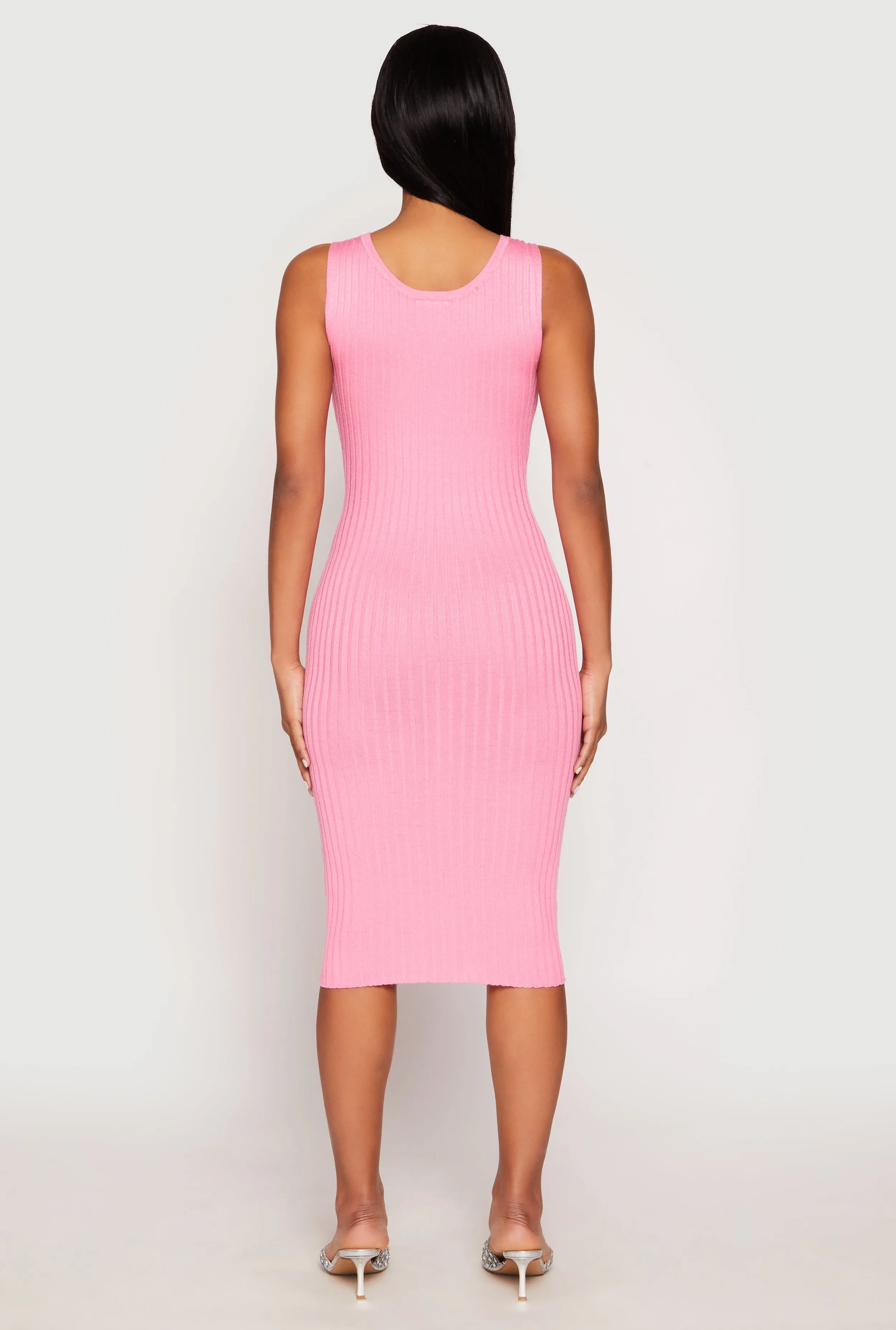 Ribbed Knit Scoop Neck Midi Dress sold by Rainbow product image thumbnail 5
