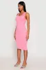 Ribbed Knit Scoop Neck Midi Dress sold by Rainbow