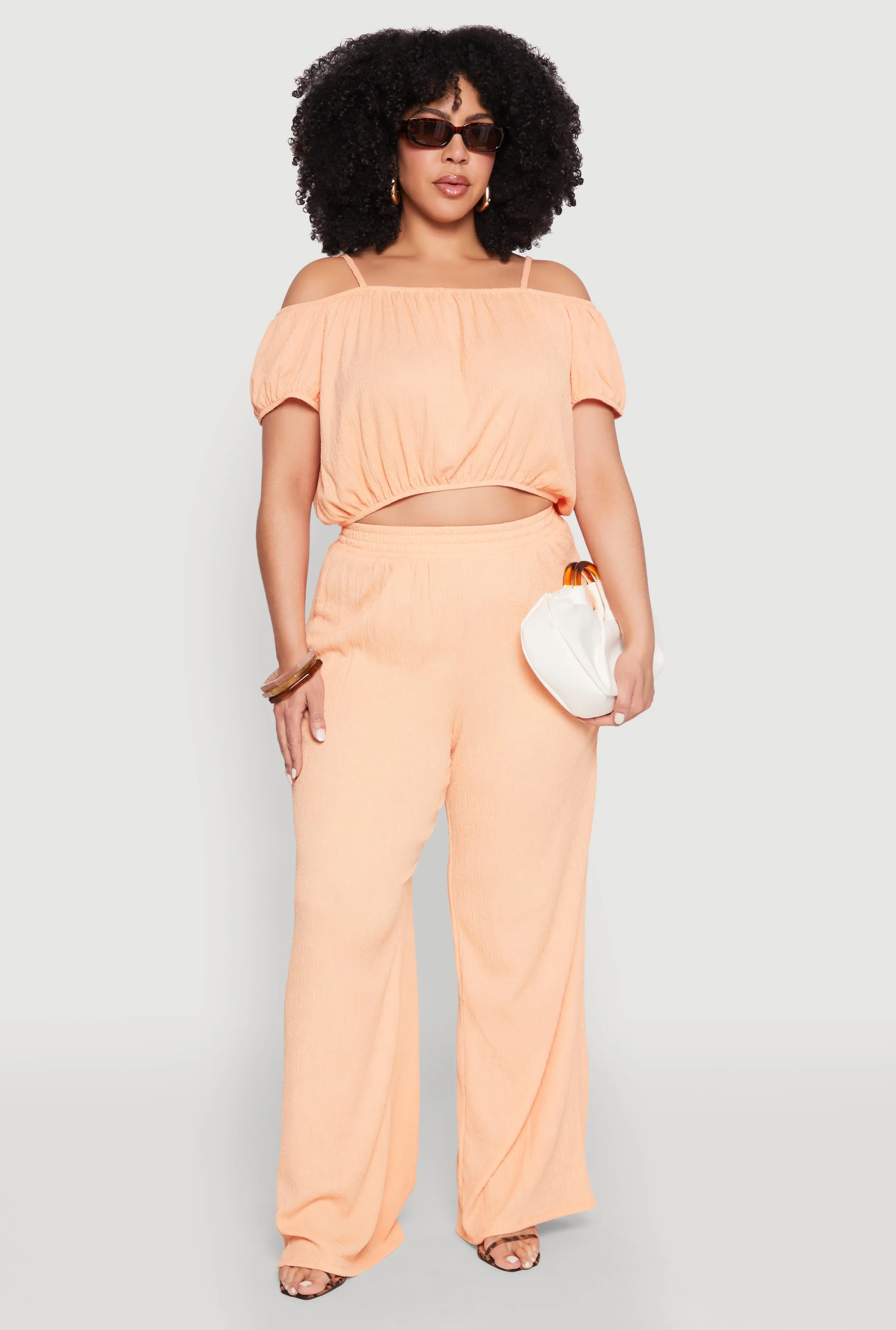 Plus Size Almost Famous Textured Knit Wide Leg Pants sold by Rainbow product image thumbnail 2