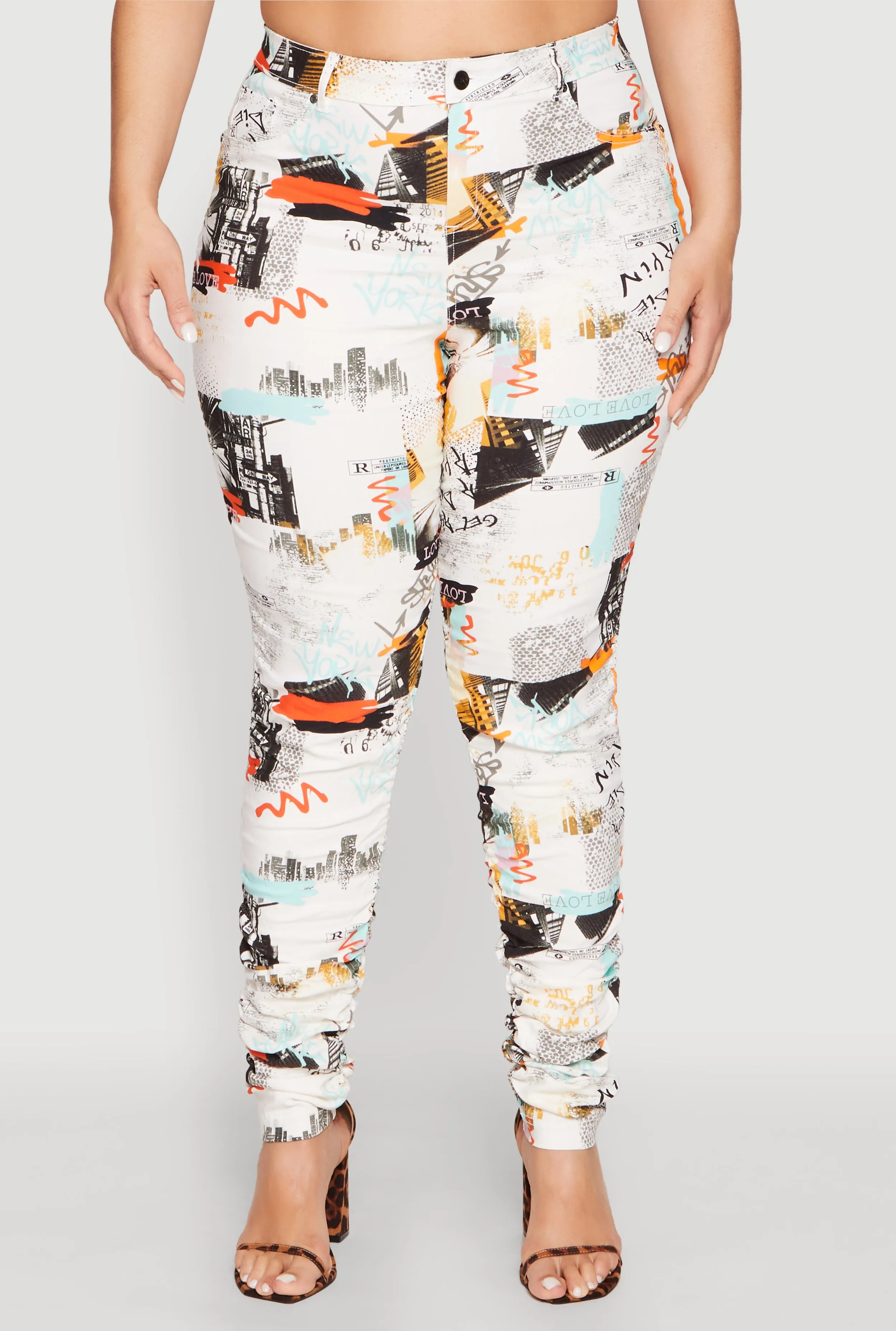Plus Size Printed Pattern Stacked Pants sold by Rainbow product image thumbnail 3