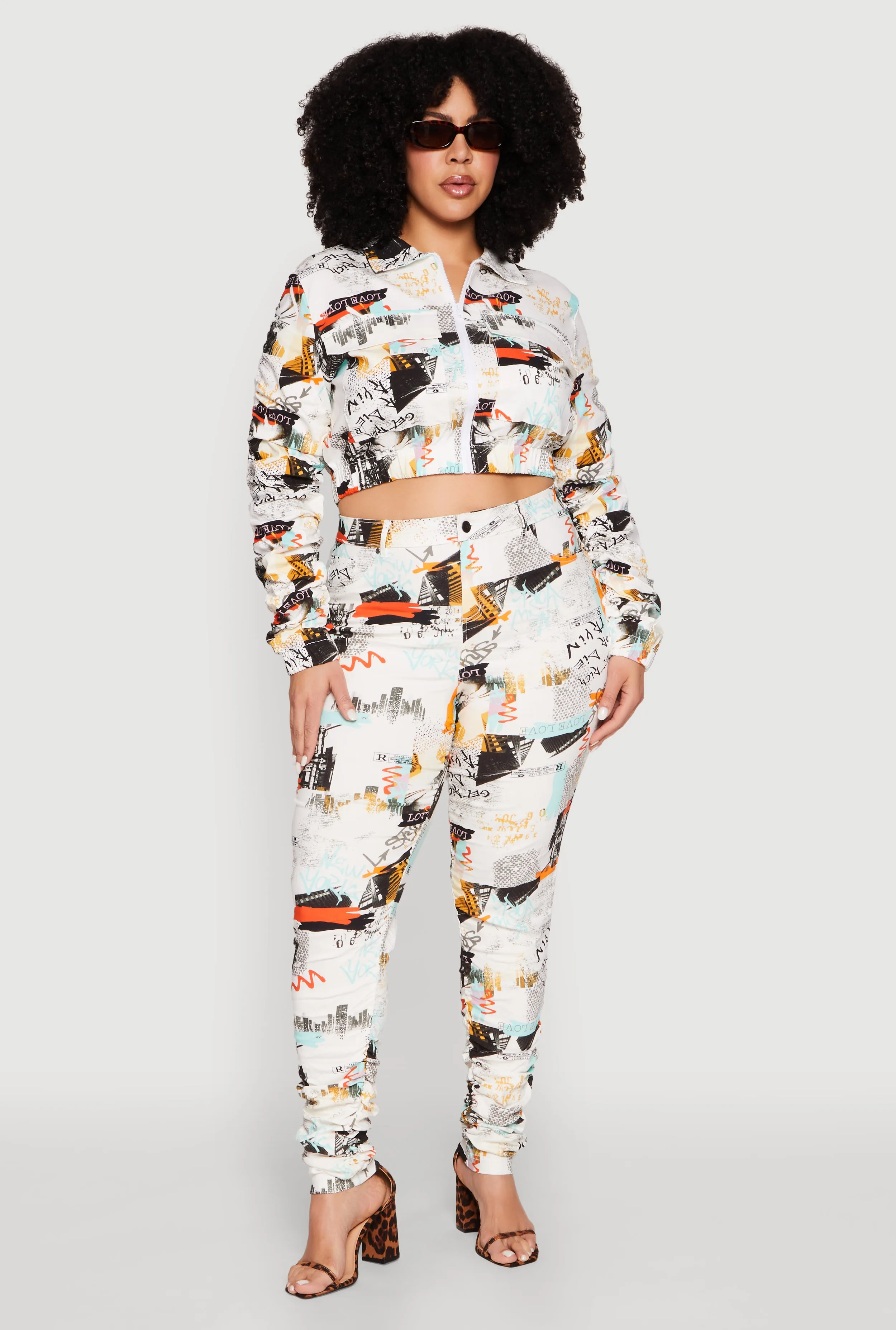 Plus Size Printed Pattern Stacked Pants sold by Rainbow product image thumbnail 2