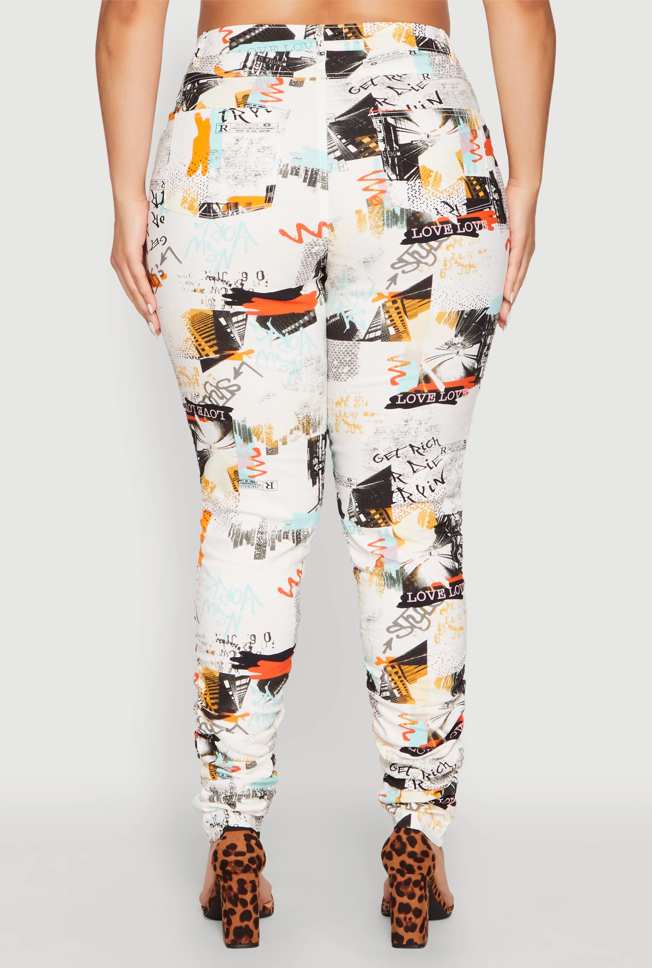 Plus Size Printed Pattern Stacked Pants sold by Rainbow product image thumbnail 5