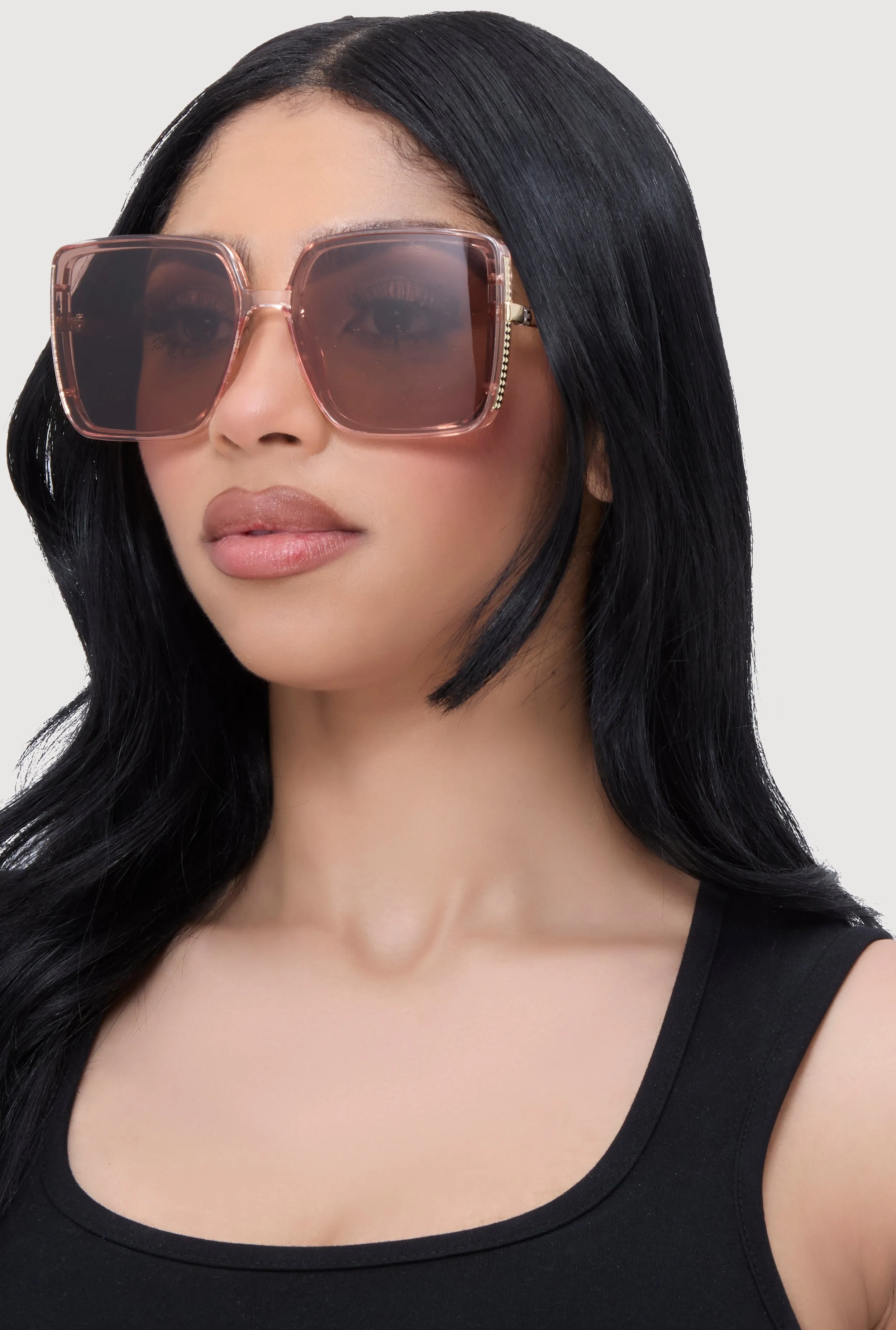 Studded Side Oversized Square Sunglasses sold by Rainbow product image thumbnail 2