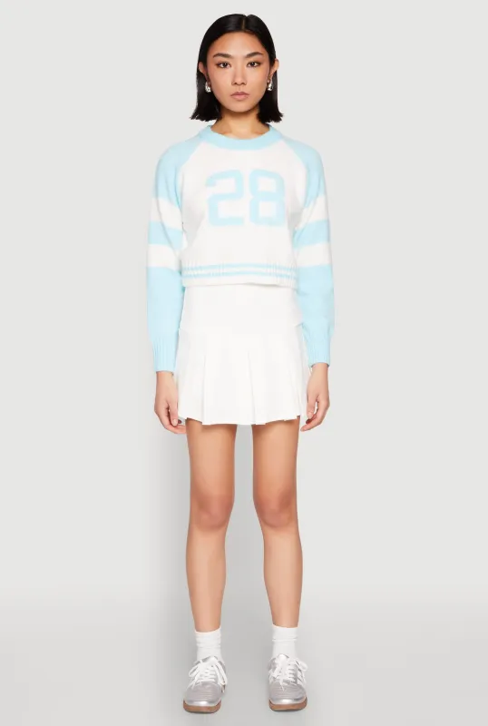 Daisy 28 Varsity Stripe Graphic Sweater sold by Rainbow