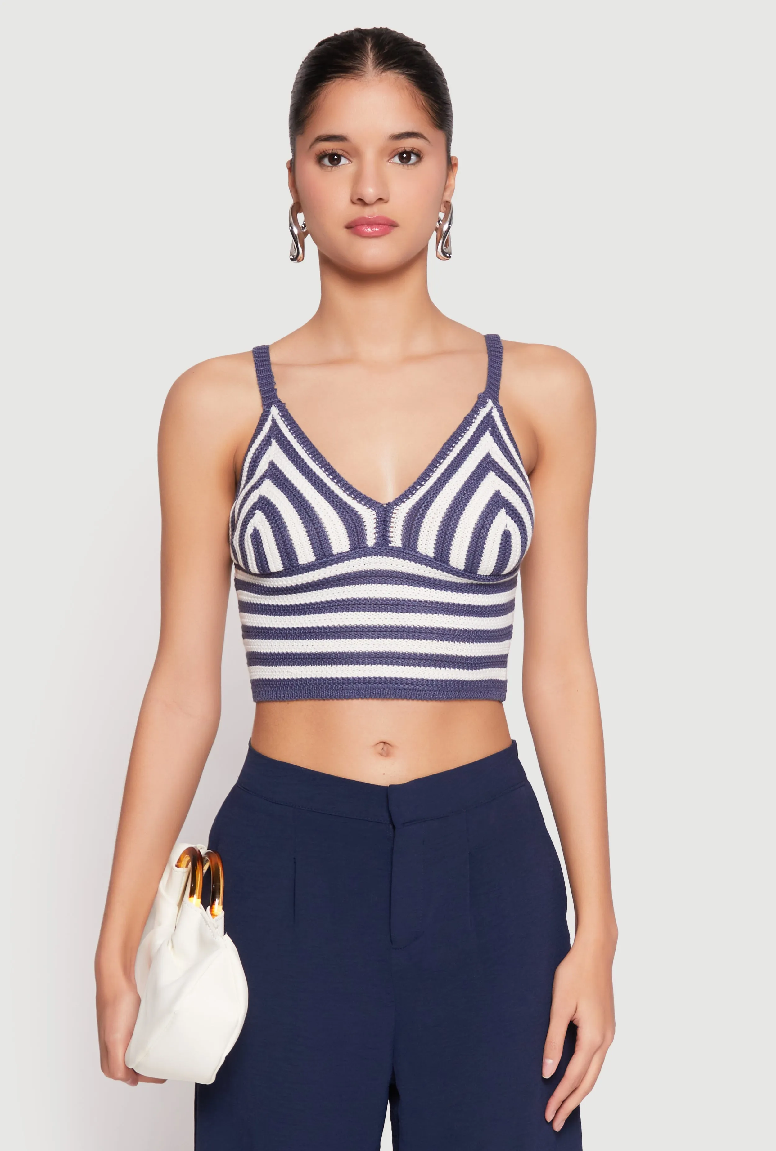 Crochet Striped Crop Top sold by Rainbow product image thumbnail 2