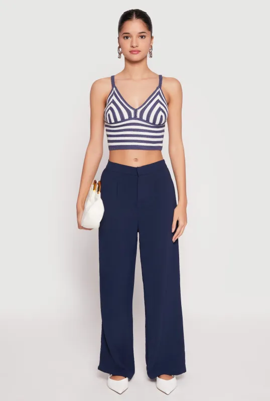 Crochet Striped Crop Top sold by Rainbow