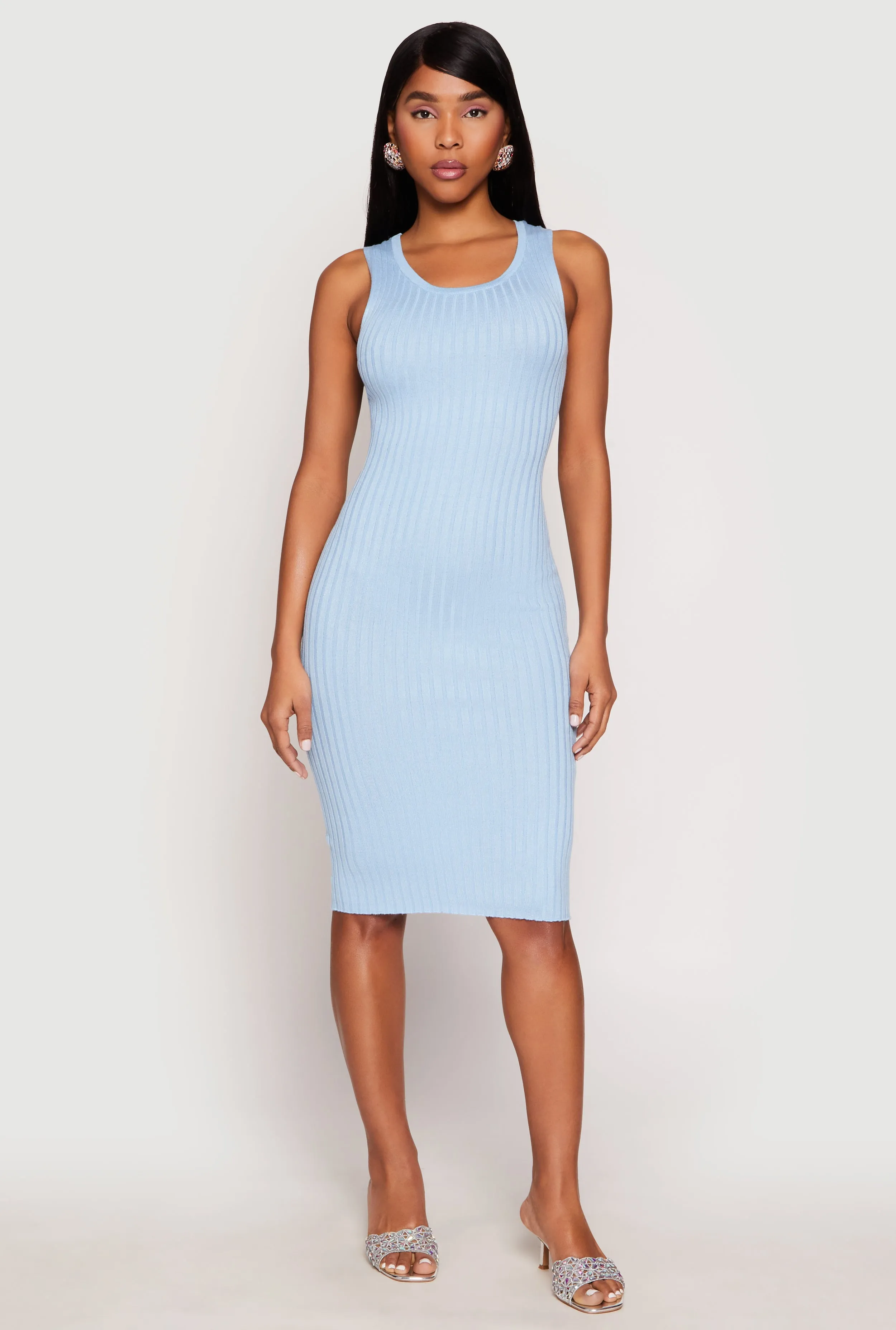 Ribbed Knit Scoop Neck Midi Dress sold by Rainbow product image thumbnail 2