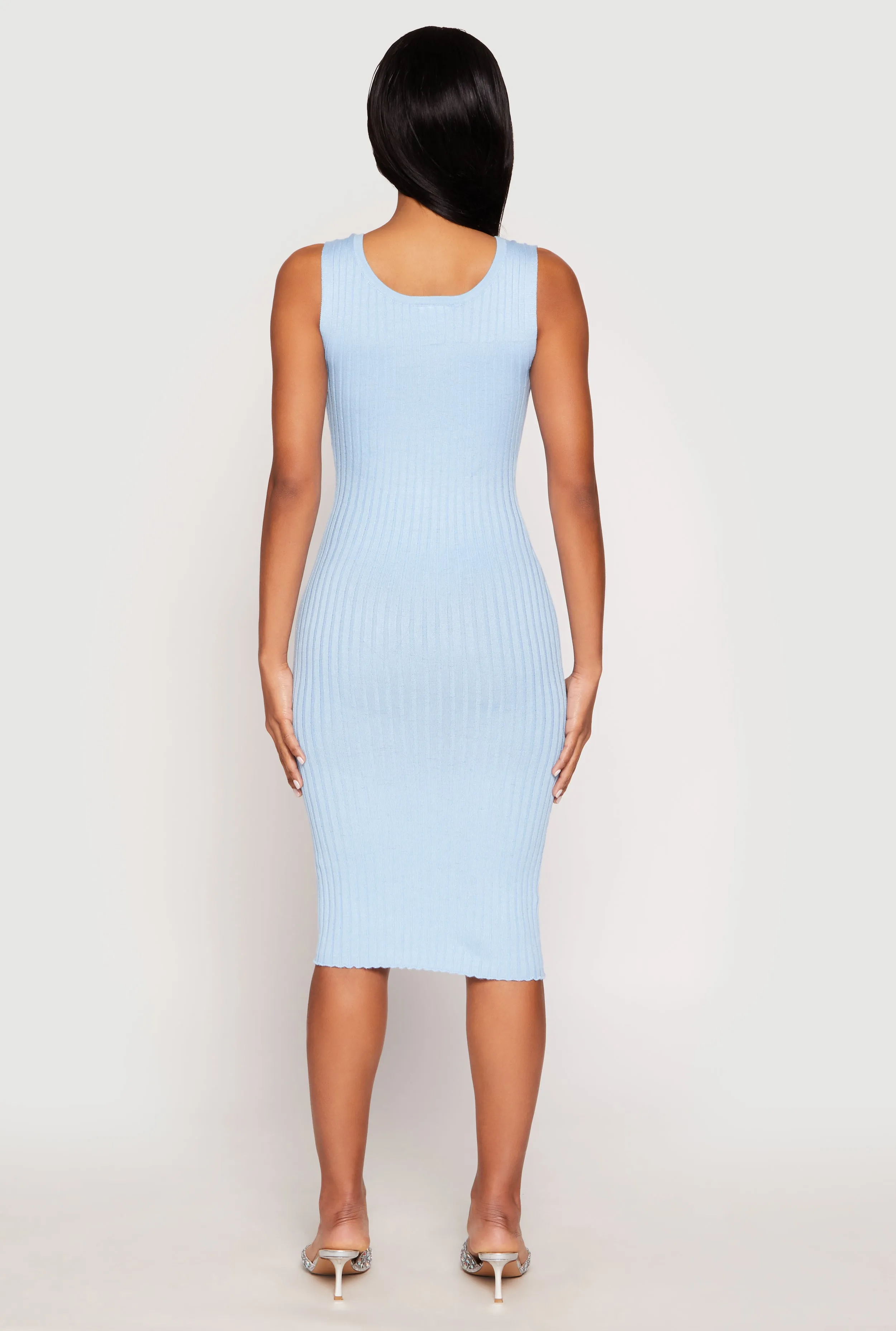 Ribbed Knit Scoop Neck Midi Dress sold by Rainbow product image thumbnail 5