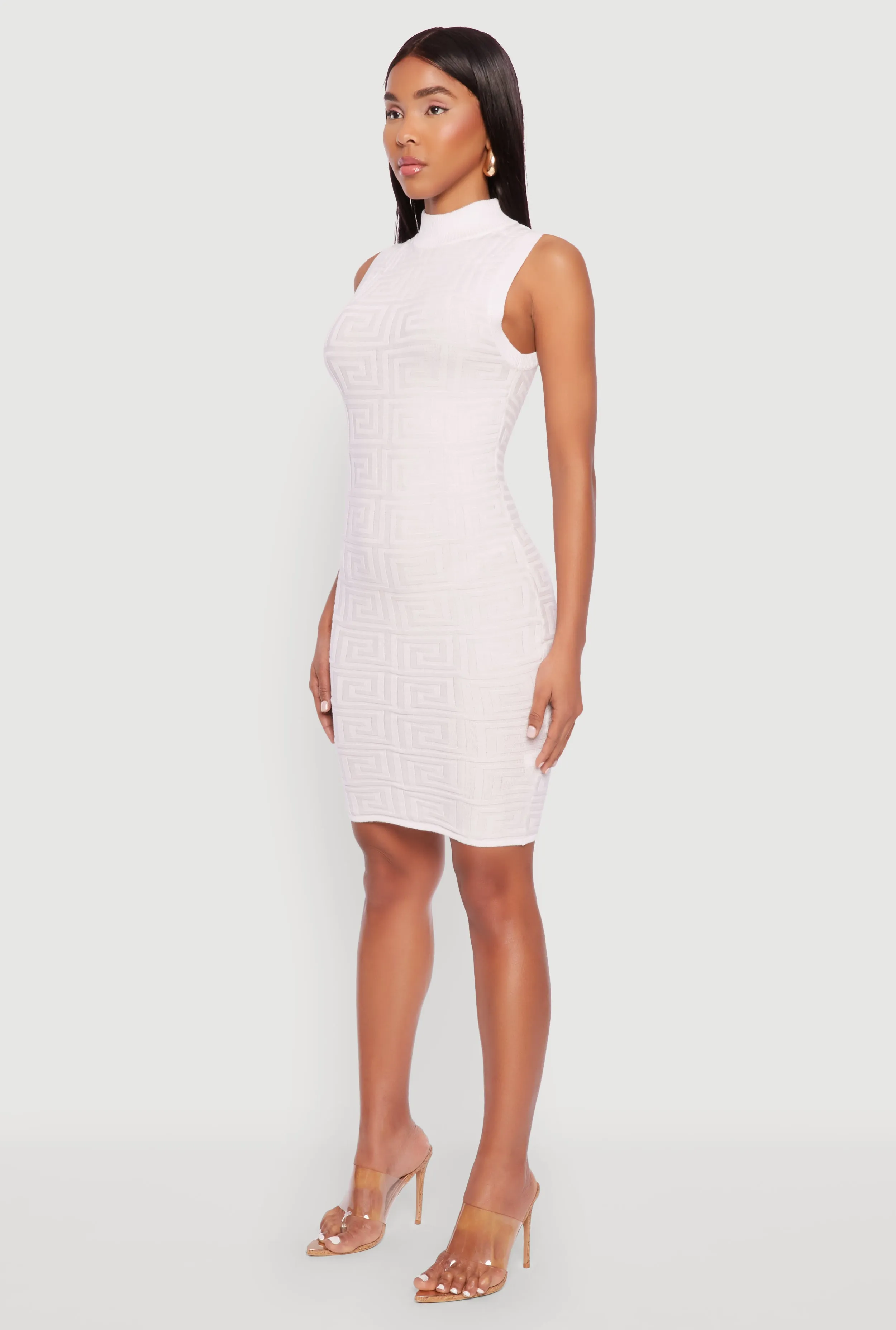 Greek Key Mock Neck Sleeveless Dress sold by Rainbow product image thumbnail 3