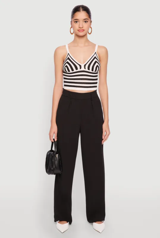 Crochet Striped Crop Top sold by Rainbow
