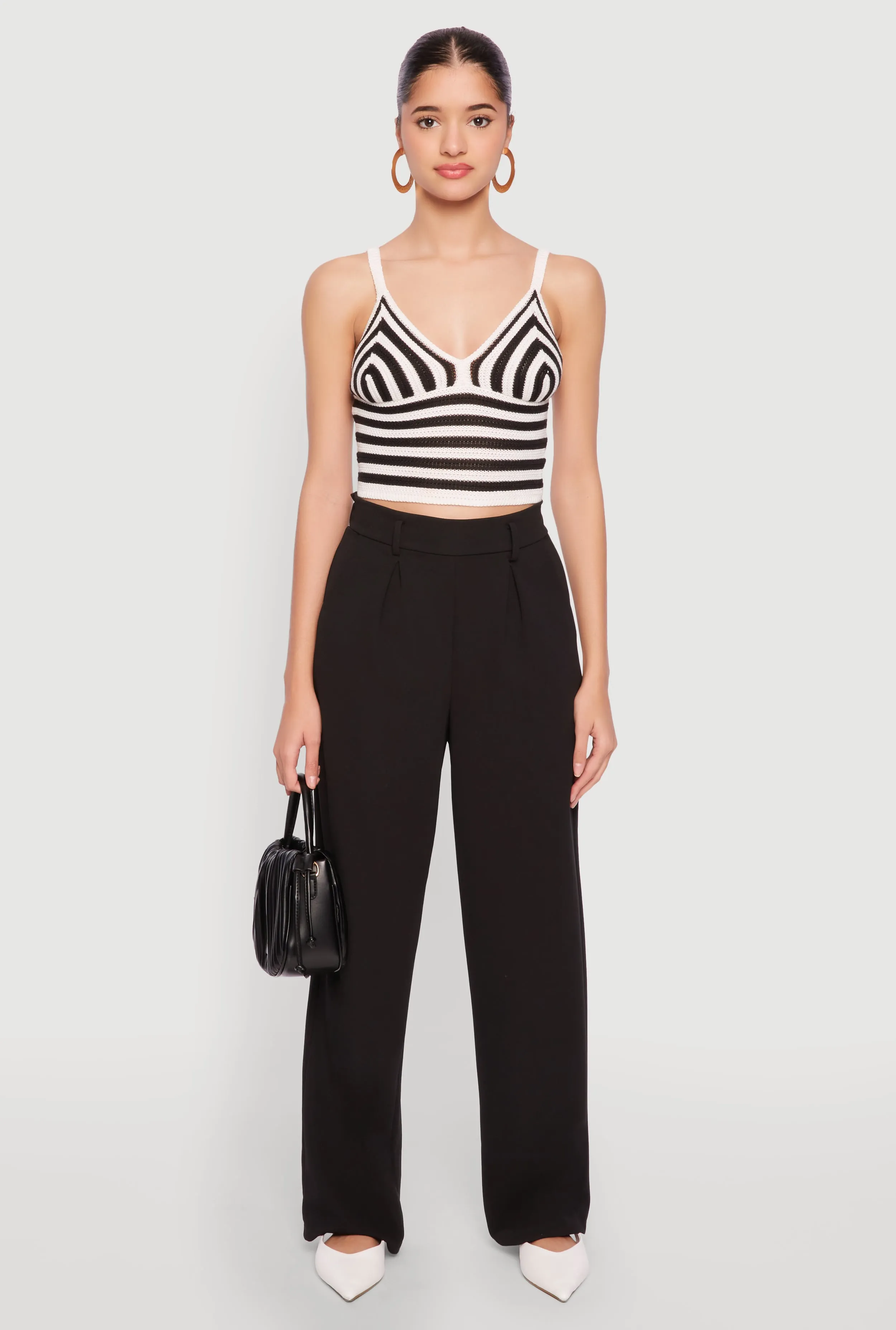 Crochet Striped Crop Top sold by Rainbow