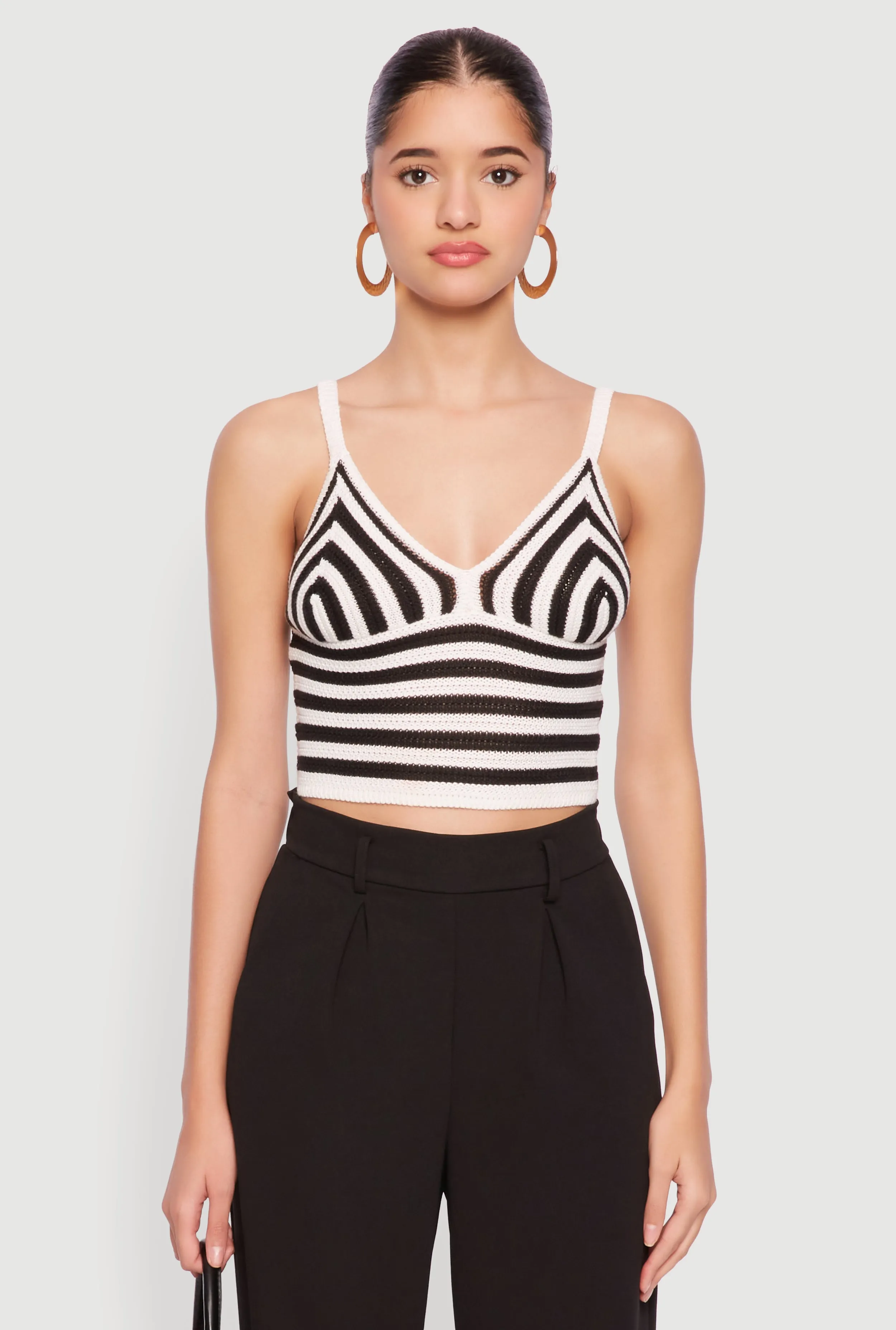 Crochet Striped Crop Top sold by Rainbow product image thumbnail 2