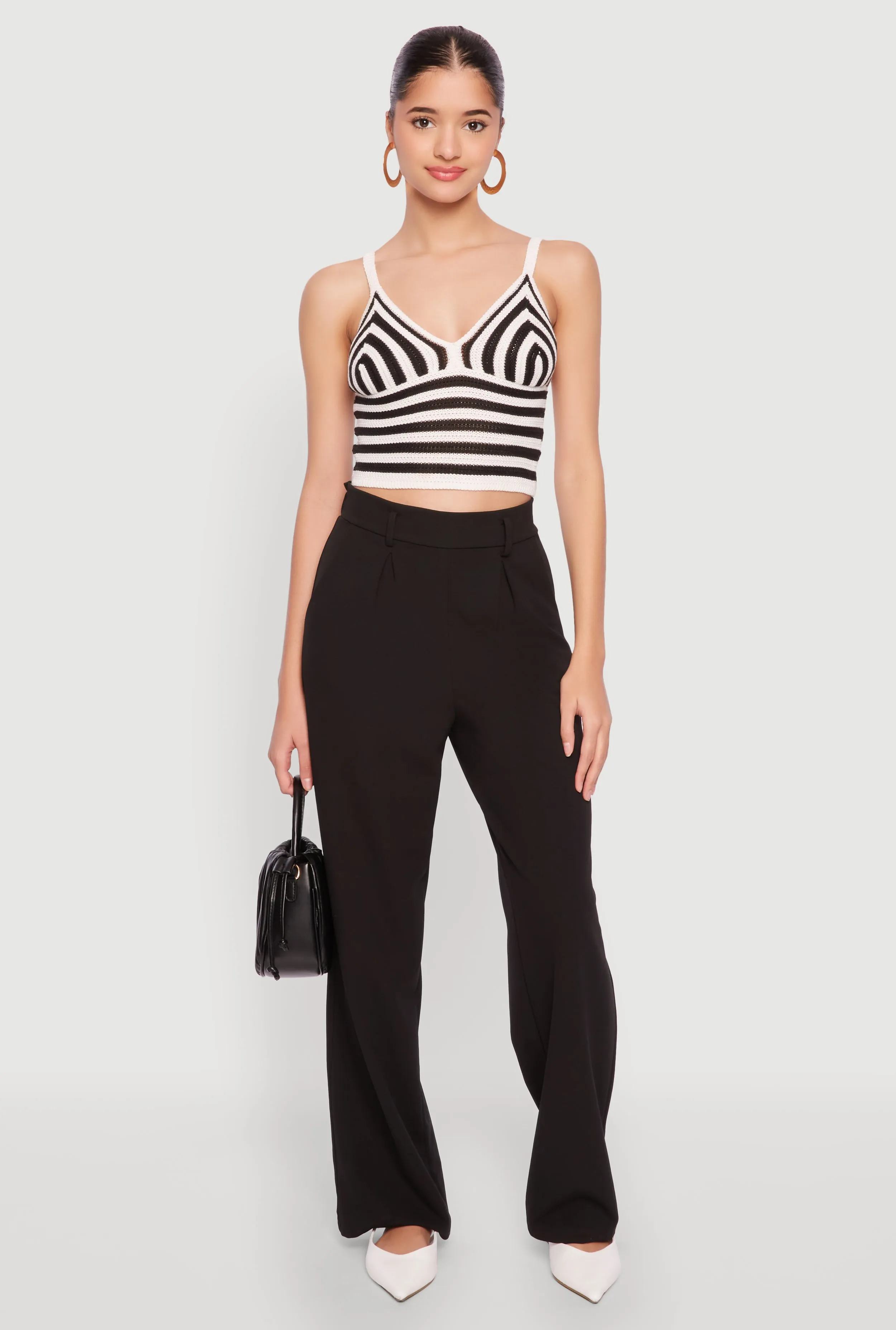 Crochet Striped Crop Top sold by Rainbow product image thumbnail 3