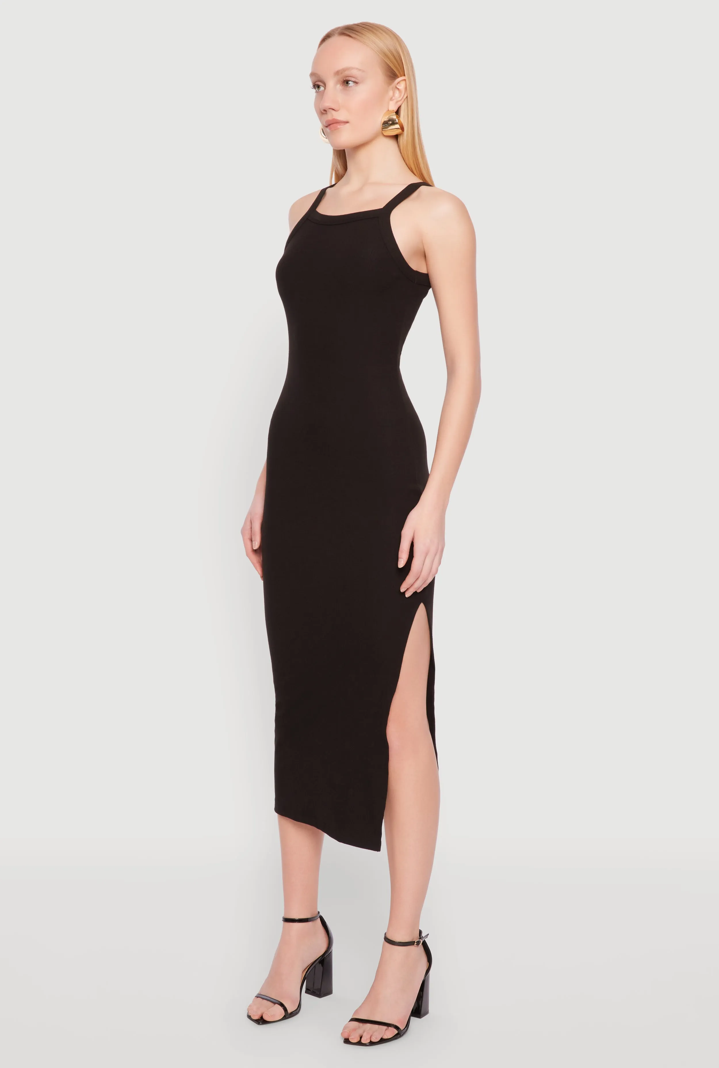 Iris Ribbed Knit Side Slit Dress sold by Rainbow product image thumbnail 3