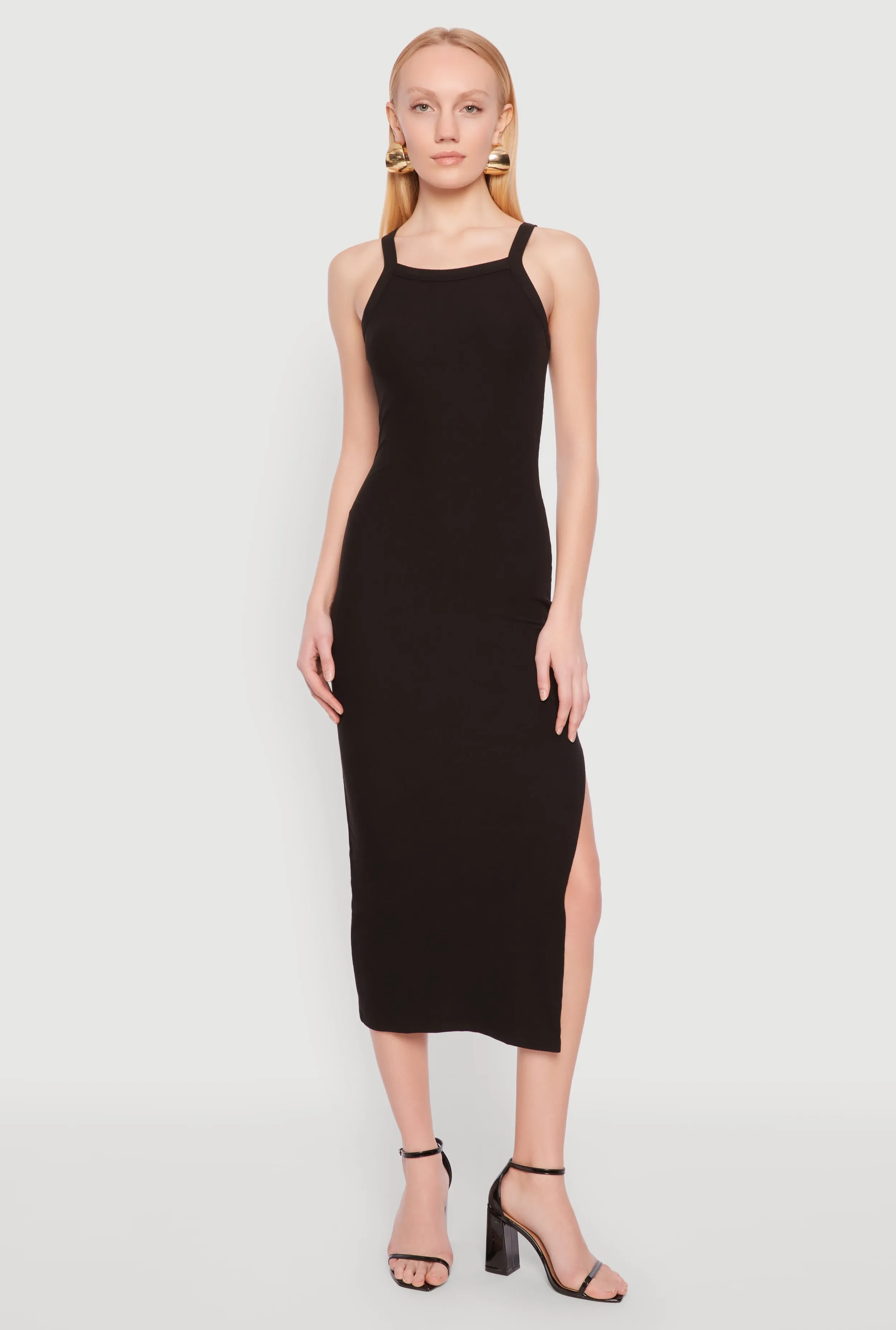 Iris Ribbed Knit Side Slit Dress sold by Rainbow product image thumbnail 2