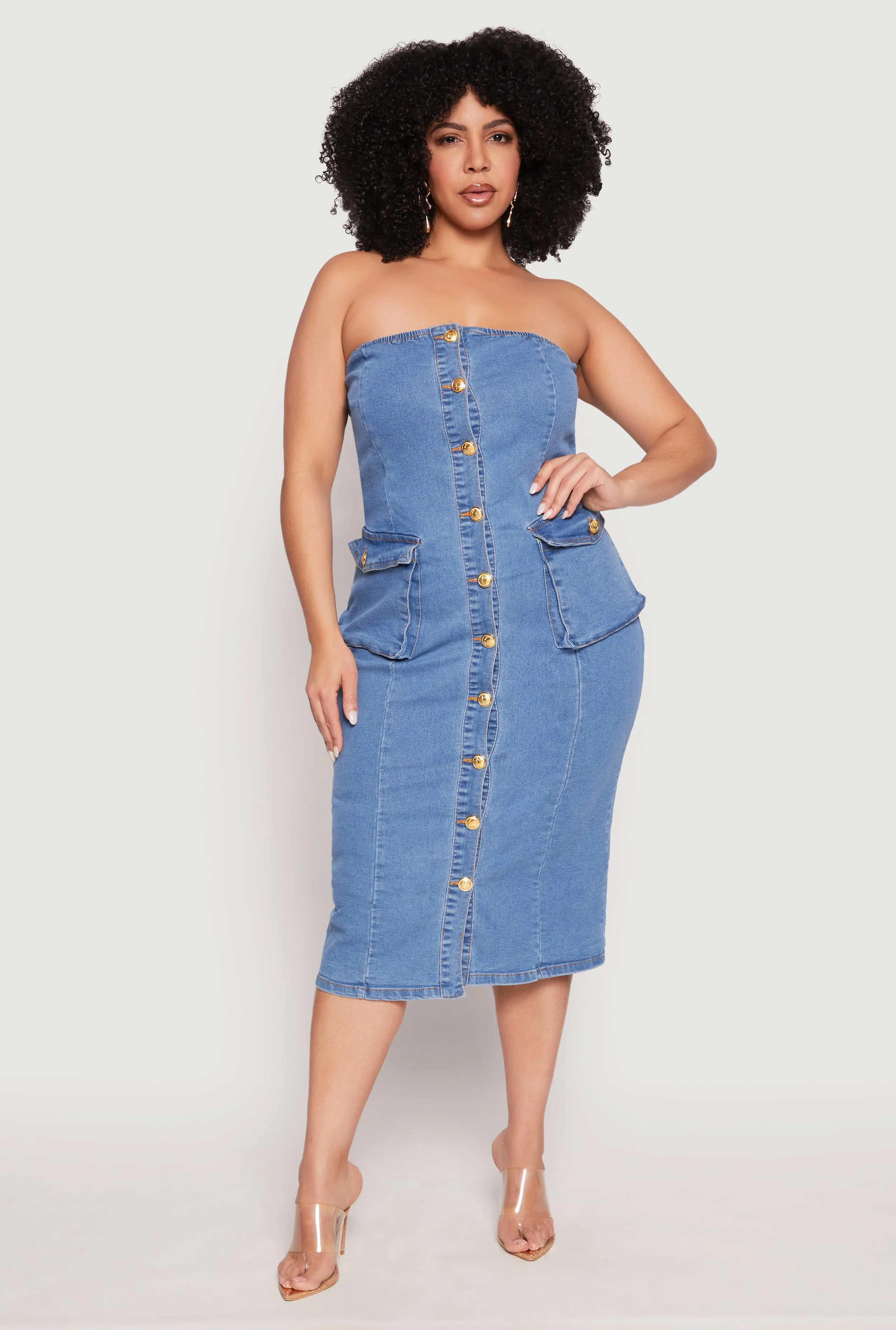 Plus Size Daisy Denim Tube Dress sold by Rainbow product image thumbnail 2